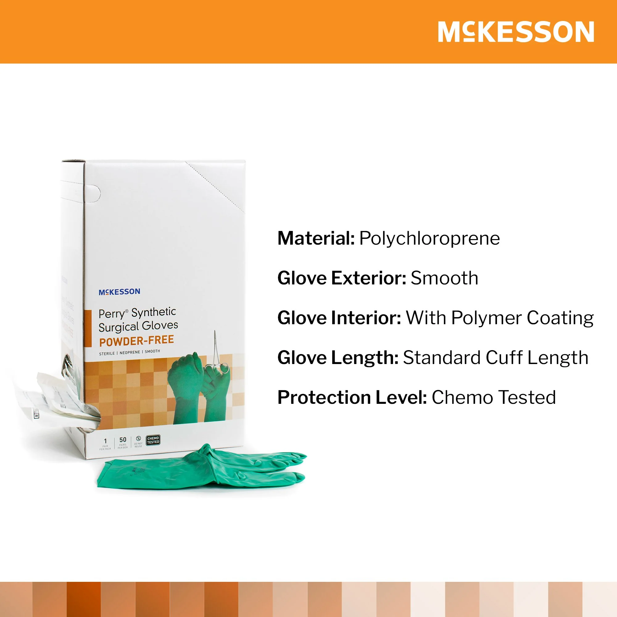 McKesson Brand McKesson Perry Performance Plus Polychloroprene Surgical Glove, Size 5.5, Green (200/CS) - Image 3