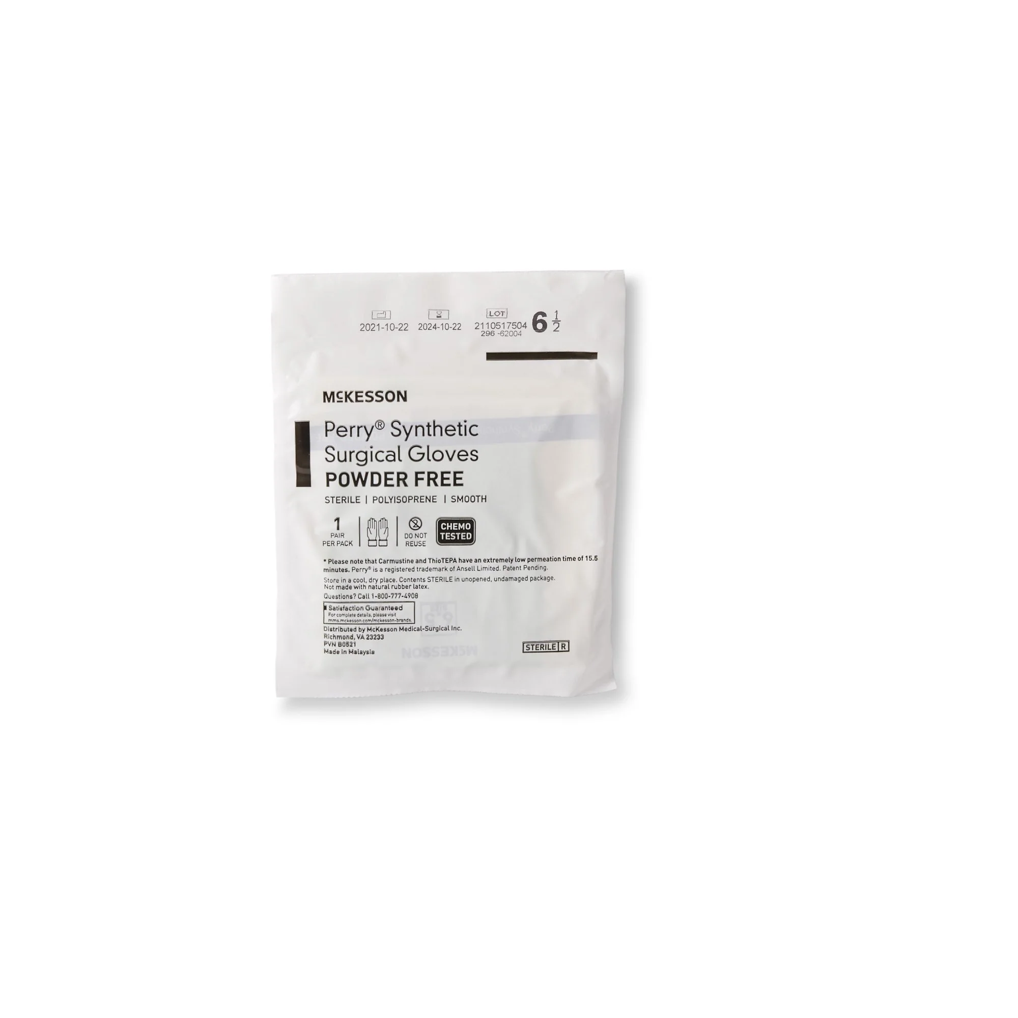 McKesson Brand McKesson Perry Performance Plus Polyisoprene Surgical Glove, Size 6.5, Green (200/CS) - Image 4
