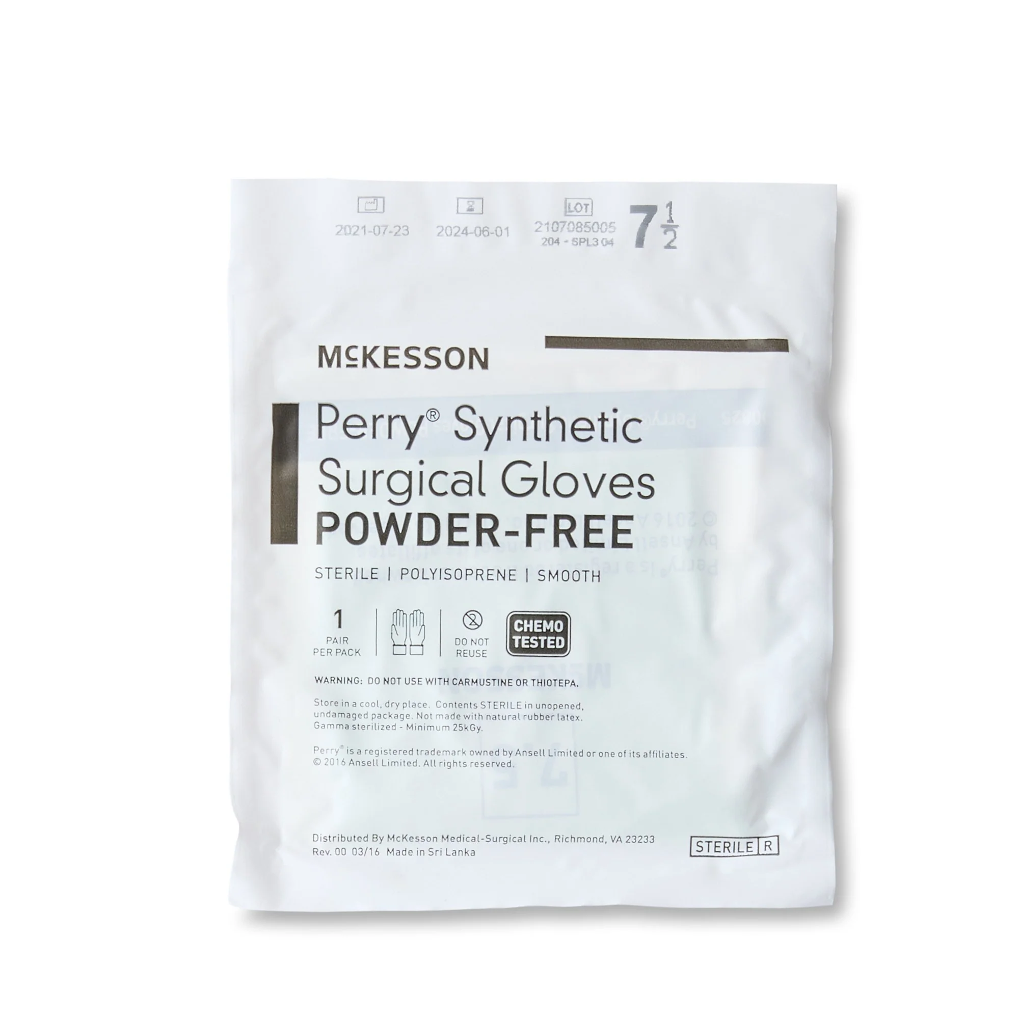 McKesson Brand McKesson Perry Performance Plus Polyisoprene Surgical Glove, Size 7.5, Green (200/CS) - Image 3