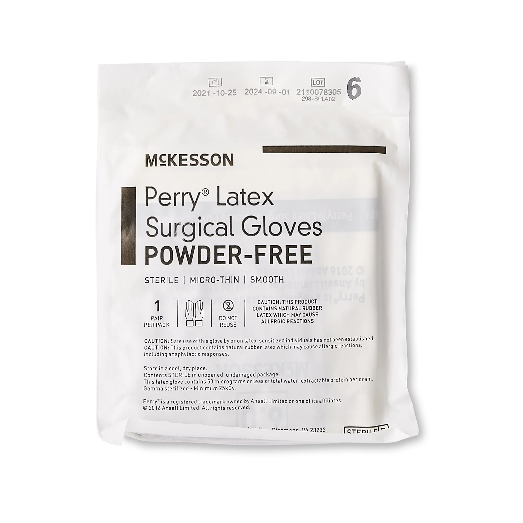 McKesson Brand McKesson Perry Latex Surgical Glove, Size 6, Brown (200/CS) - Image 4