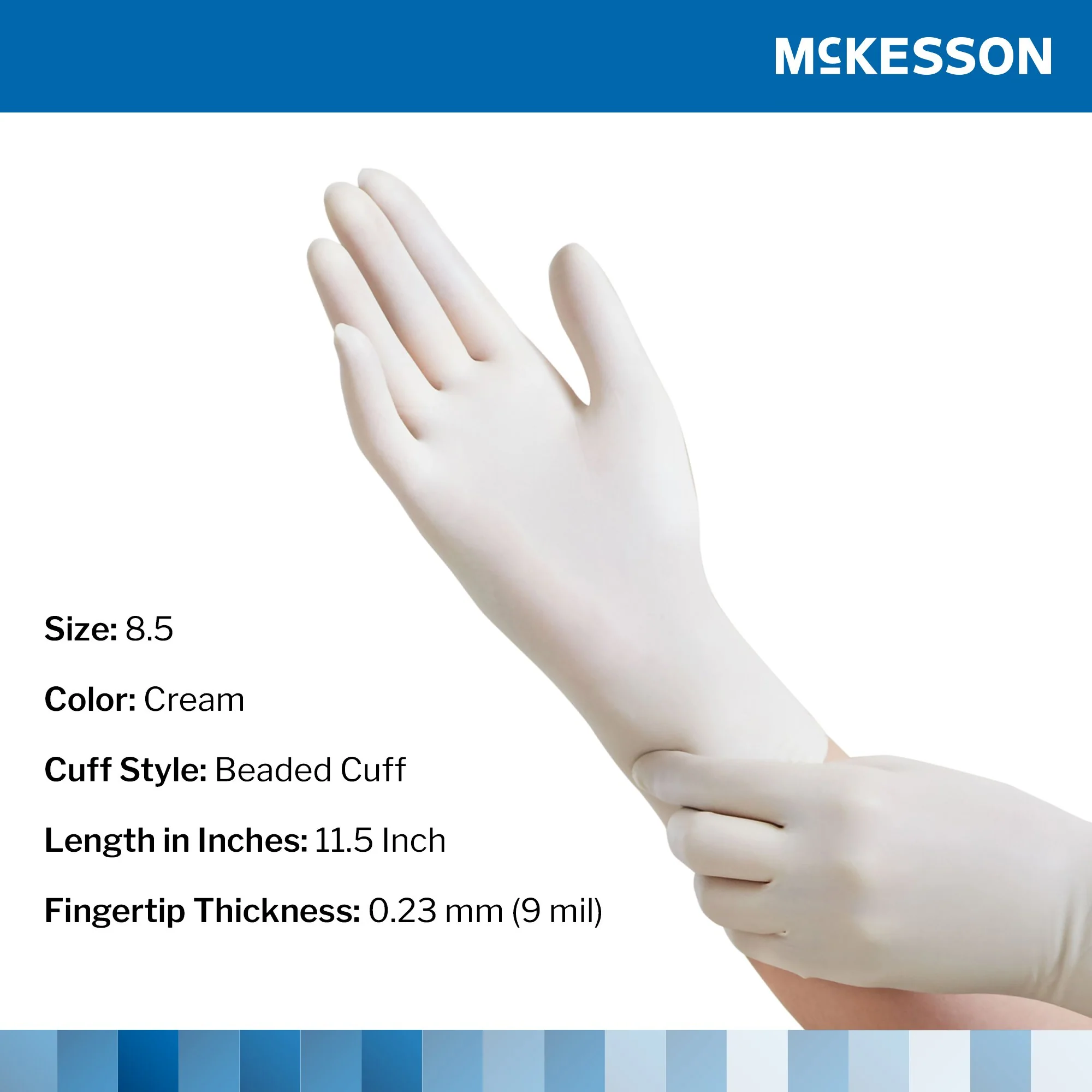 McKesson Brand McKesson Perry Performance Plus Surgical Glove, Size 8.5, Cream (200/CS) - Image 2