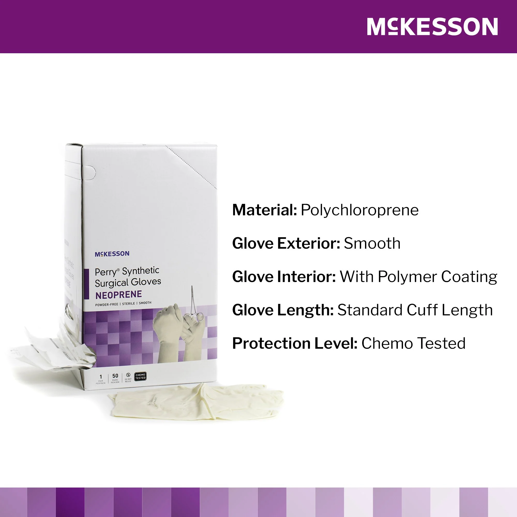 McKesson Brand McKesson Perry Polychloroprene Surgical Glove, Size 7.5, Cream (200/CS) - Image 3