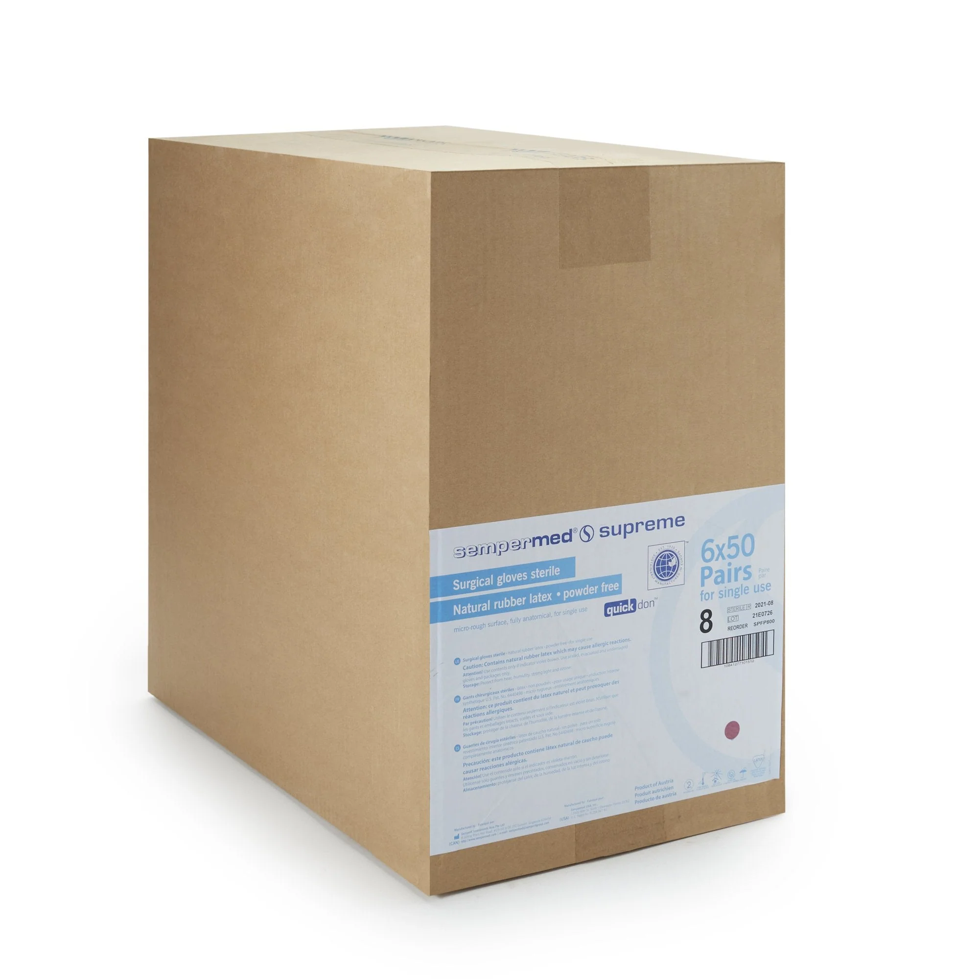 Harps USA Inc Sempermed Supreme Latex Surgical Glove, Size 8, Ivory (300/CS) - Image 4