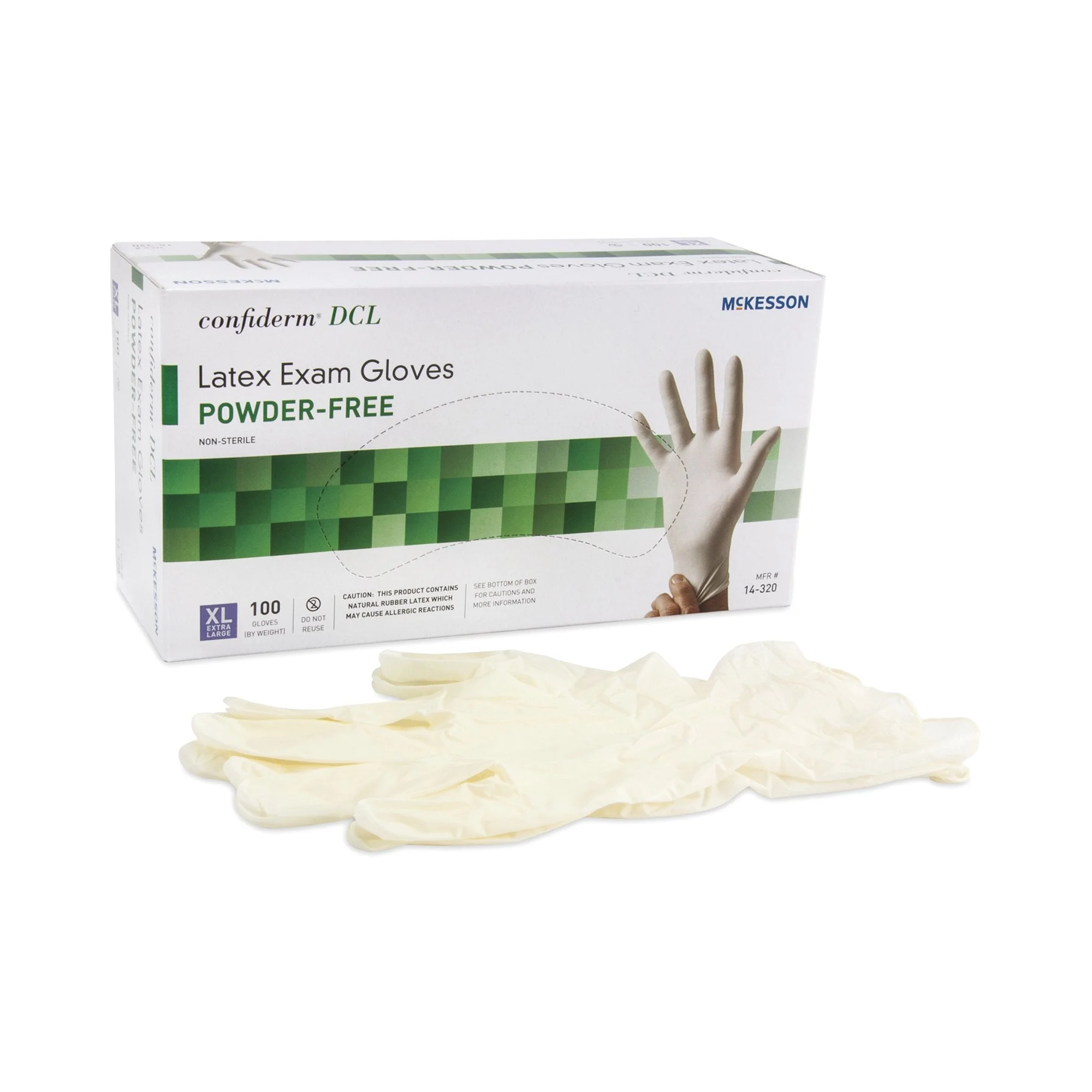McKesson Brand McKesson Confiderm Latex Exam Glove, Extra Large, Ivory (1000/CS)
