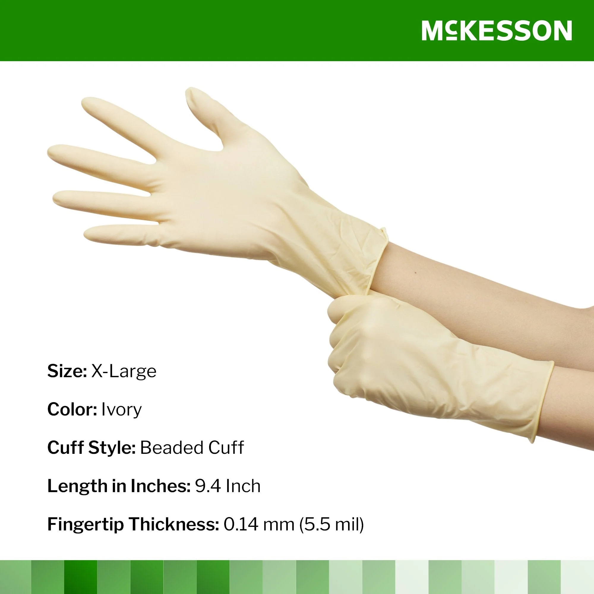 McKesson Brand McKesson Confiderm Latex Exam Glove, Extra Large, Ivory (1000/CS) - Image 2