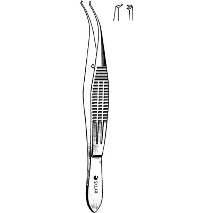 Suture Forceps Sklar Castroviejo-Colibri 4-1/4 Inch Length OR / Surgical Grade German Stainless Steel NonSterile NonLocking Thumb Handle Curved Extra Delicate, Sharp Smooth Tips