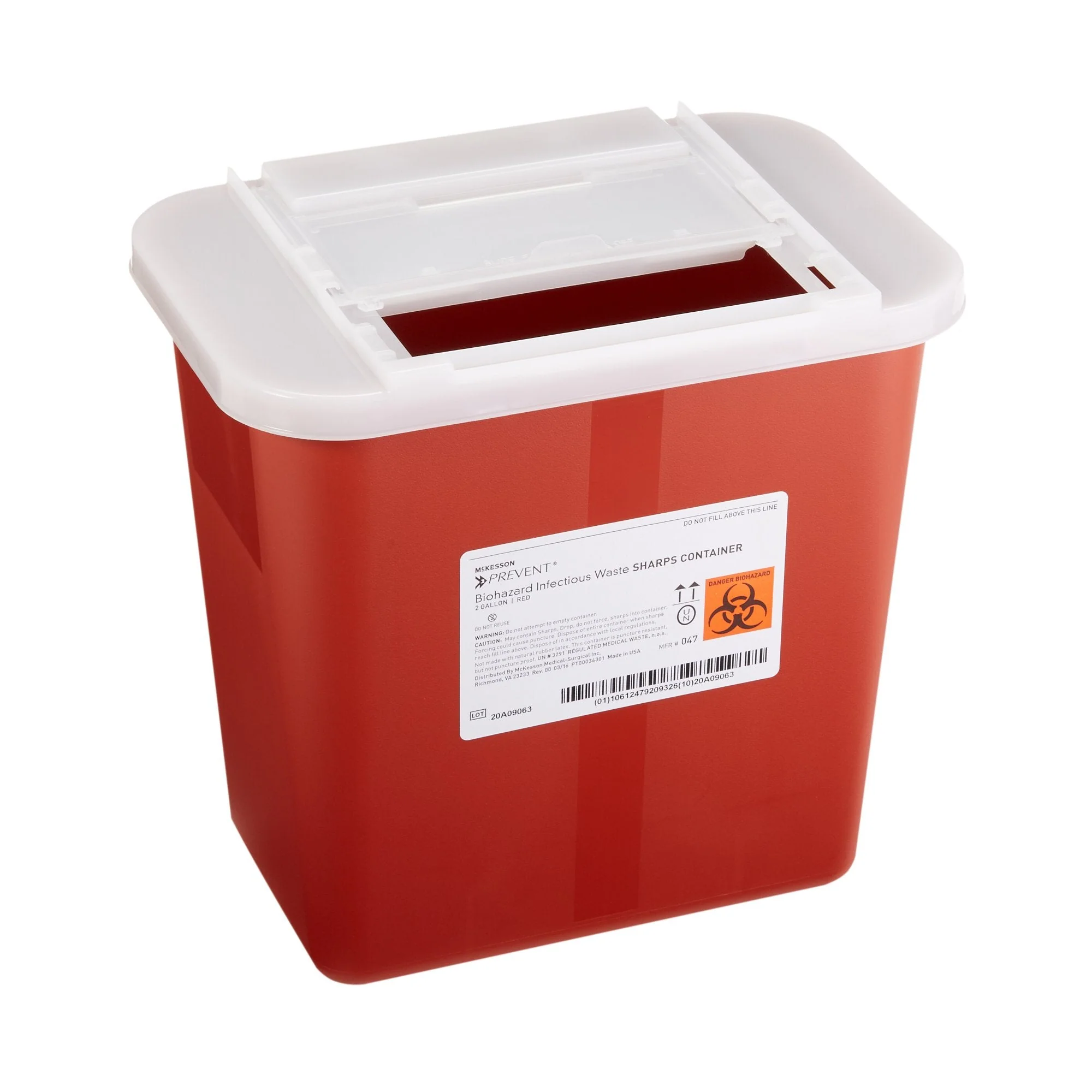 McKesson Brand McKesson Prevent Sharps Container, 2 Gallon, 10-1/4 x 7 x 10-1/2 Inch (20/CS) - Image 4
