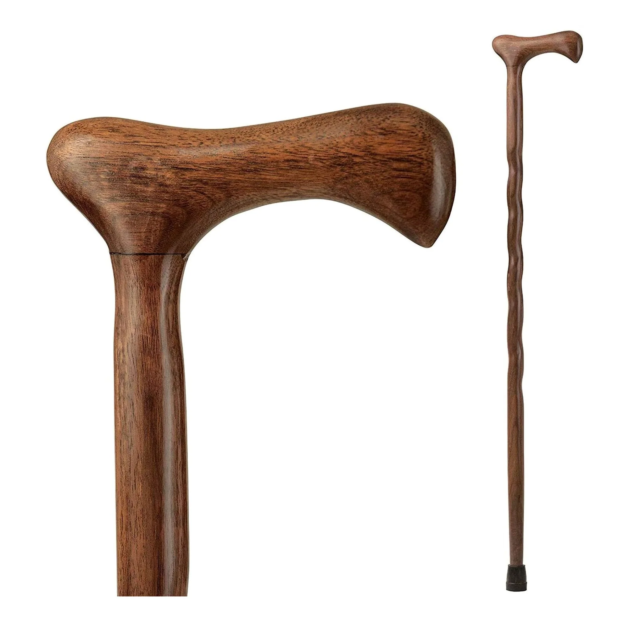 Mabis Healthcare Brazos Twisted Walnut Cane with T-Handle, 37-Inch Height