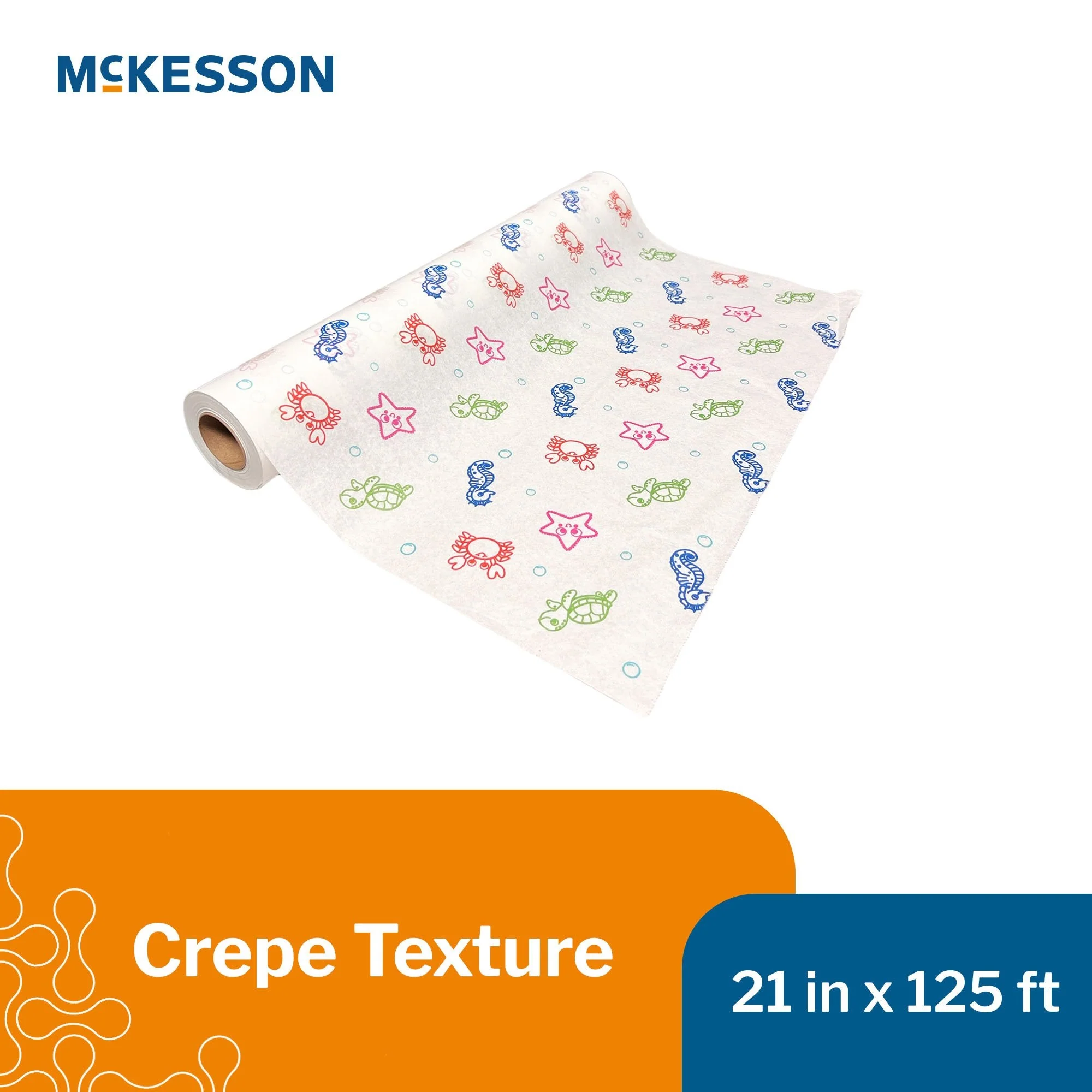 McKesson Brand Table Paper McKesson 21 Inch Width 125 Foot Length Print (Sea Friends) Crepe (12/CS) - Image 2