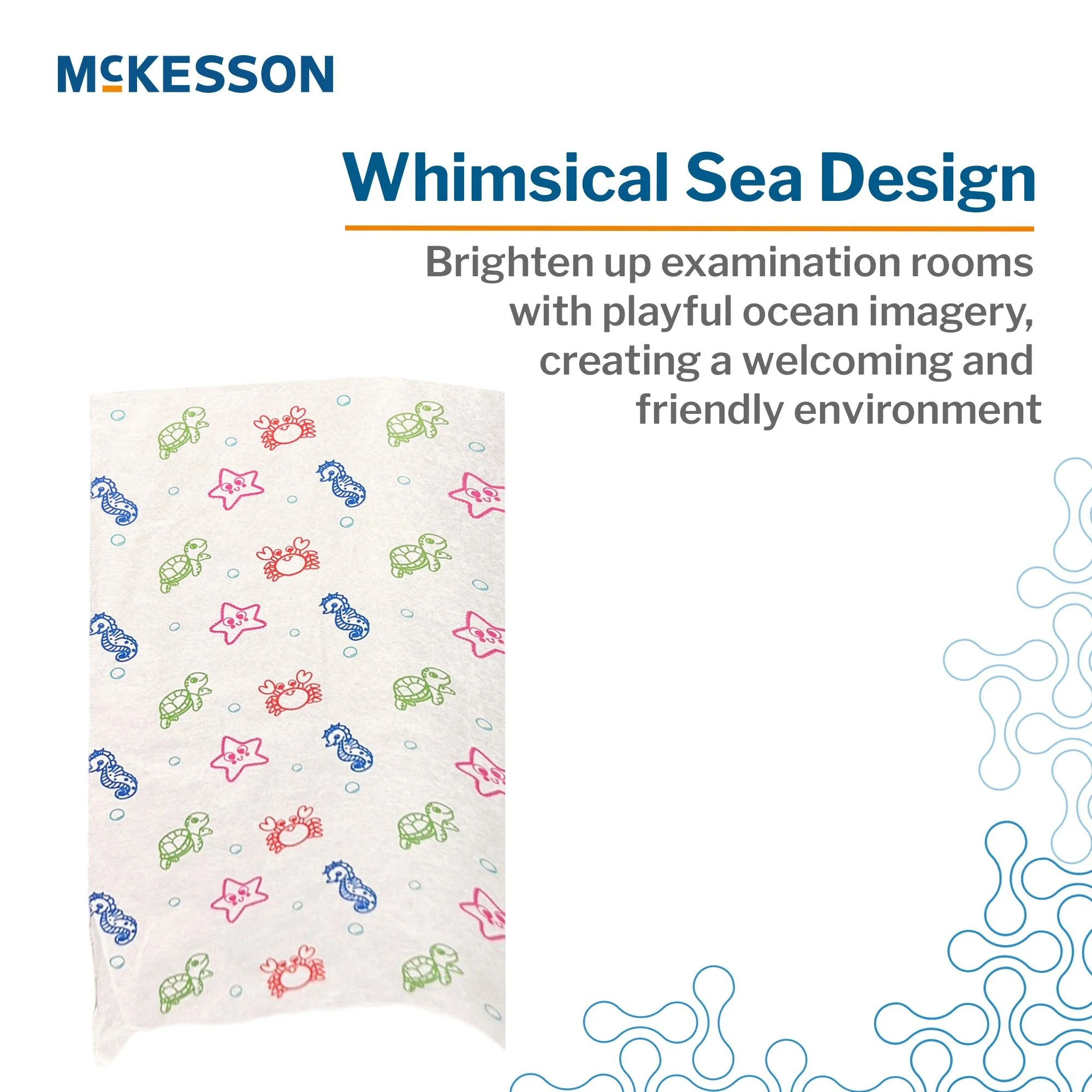 McKesson Brand Table Paper McKesson 21 Inch Width 125 Foot Length Print (Sea Friends) Crepe (12/CS) - Image 3