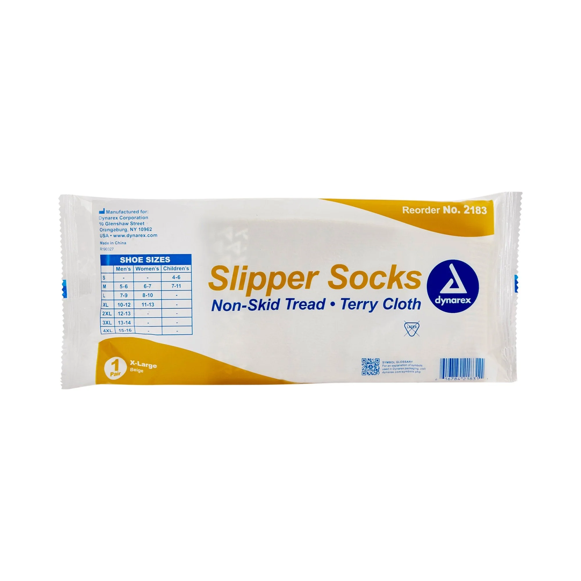 Dynarex dynarex Single Tread Slipper Socks, Extra Large, Beige (48/CS) - Image 2