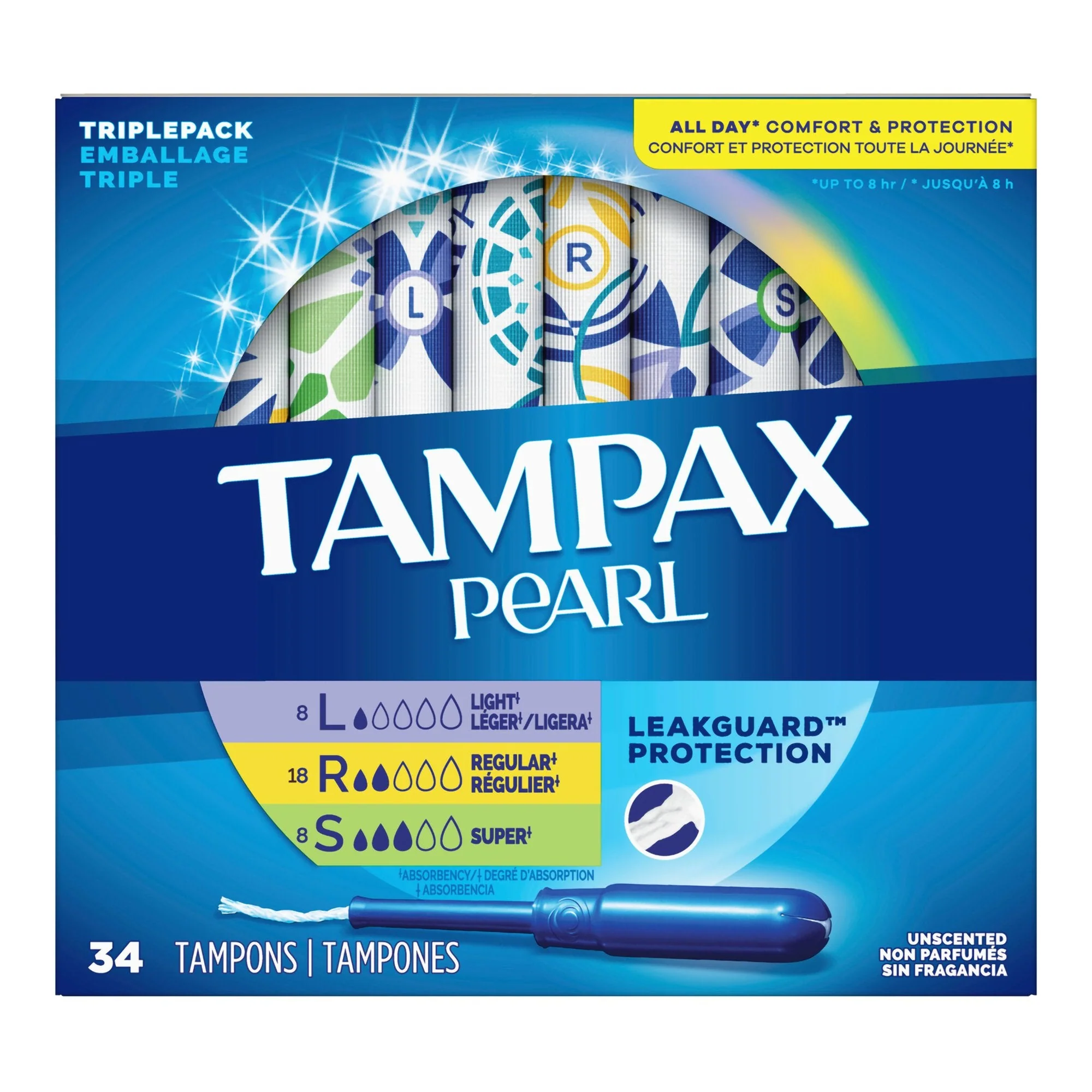 Procter & Gamble Tampax Pearl Tampons Light/Regular/Super Absorbency Unscented - Image 2