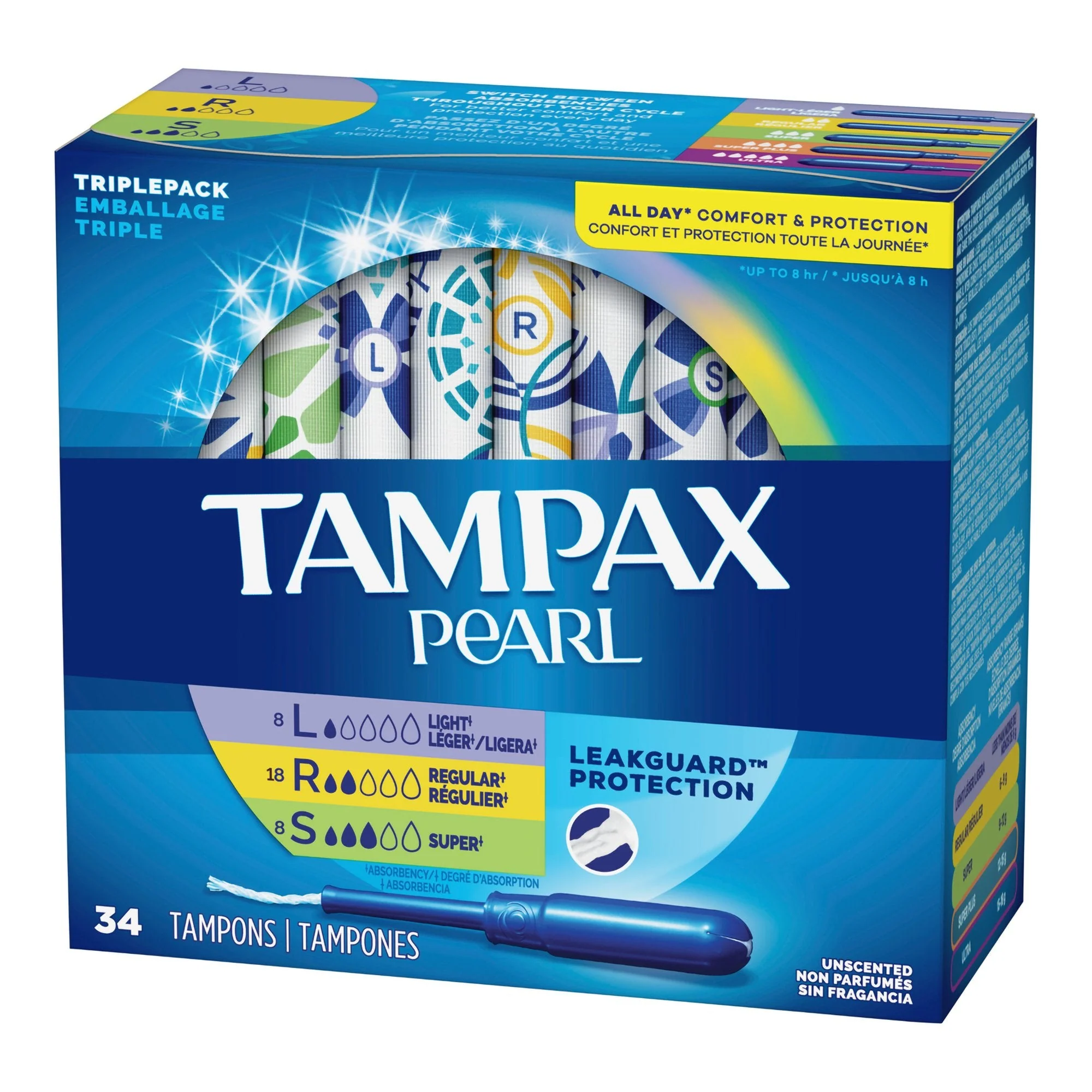 Procter & Gamble Tampax Pearl Tampons Light/Regular/Super Absorbency Unscented - Image 3