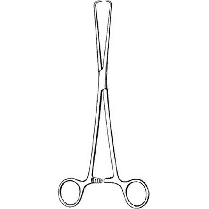 Tenaculum Forceps Merit Schroeder 9-1/2 Inch Length Floor / Office Grade Pakistani Stainless Steel NonSterile Locking Finger Ring Handle Straight 1 X 1 Sharp Prongs