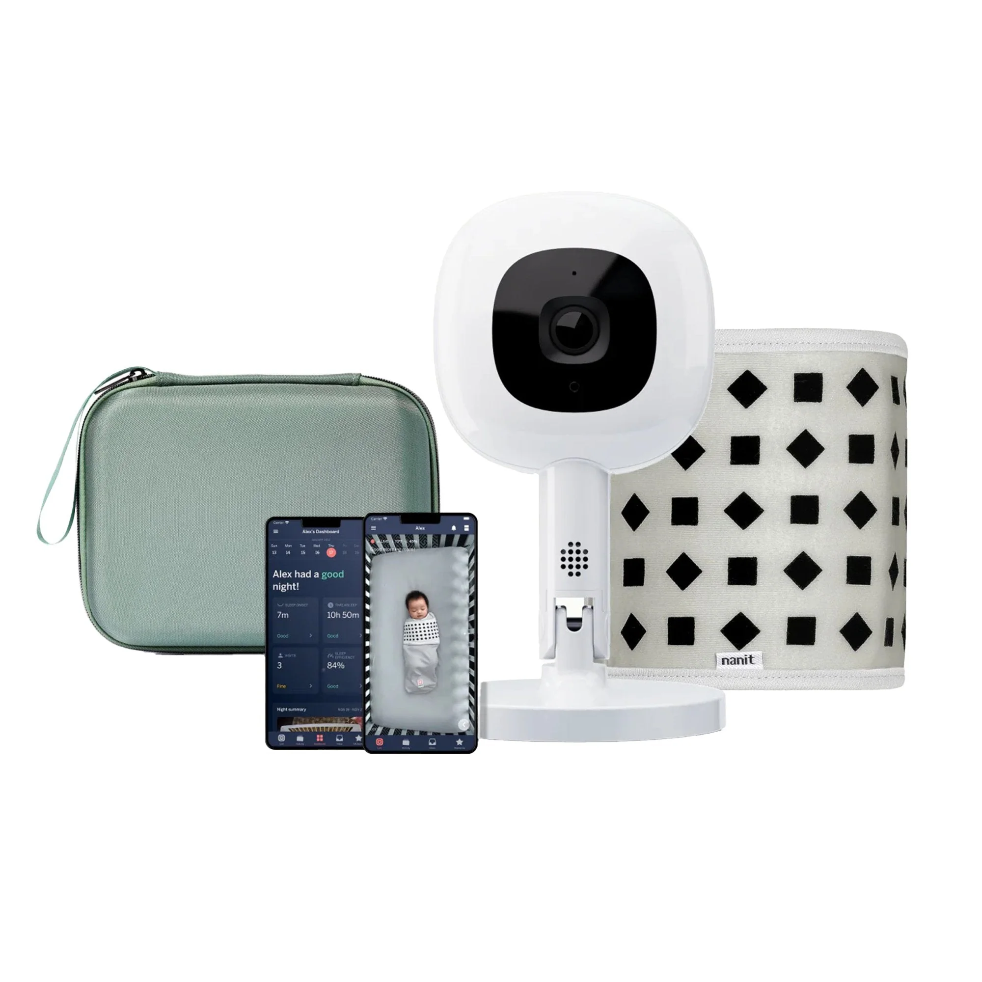 Nanit The Traveling Camera Bundle Nanit Includes: Gray Case, Flex Stand, Camera For use with Nanit Sleep Monitor