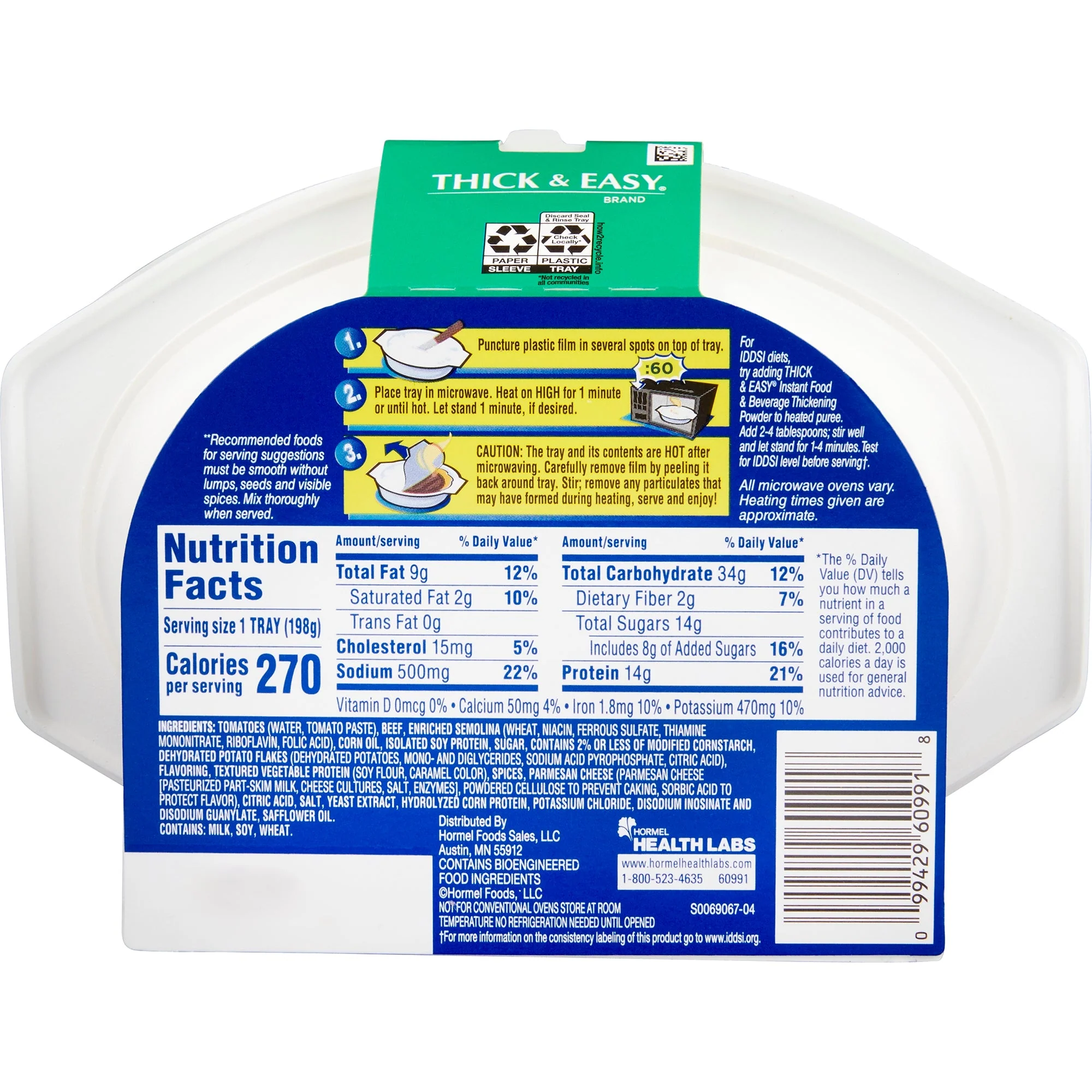 Lyons Magnus LLC Thick & Easy Purées Italian Style Beef Lasagna Purée Thickened Food (7/CS) - Image 2
