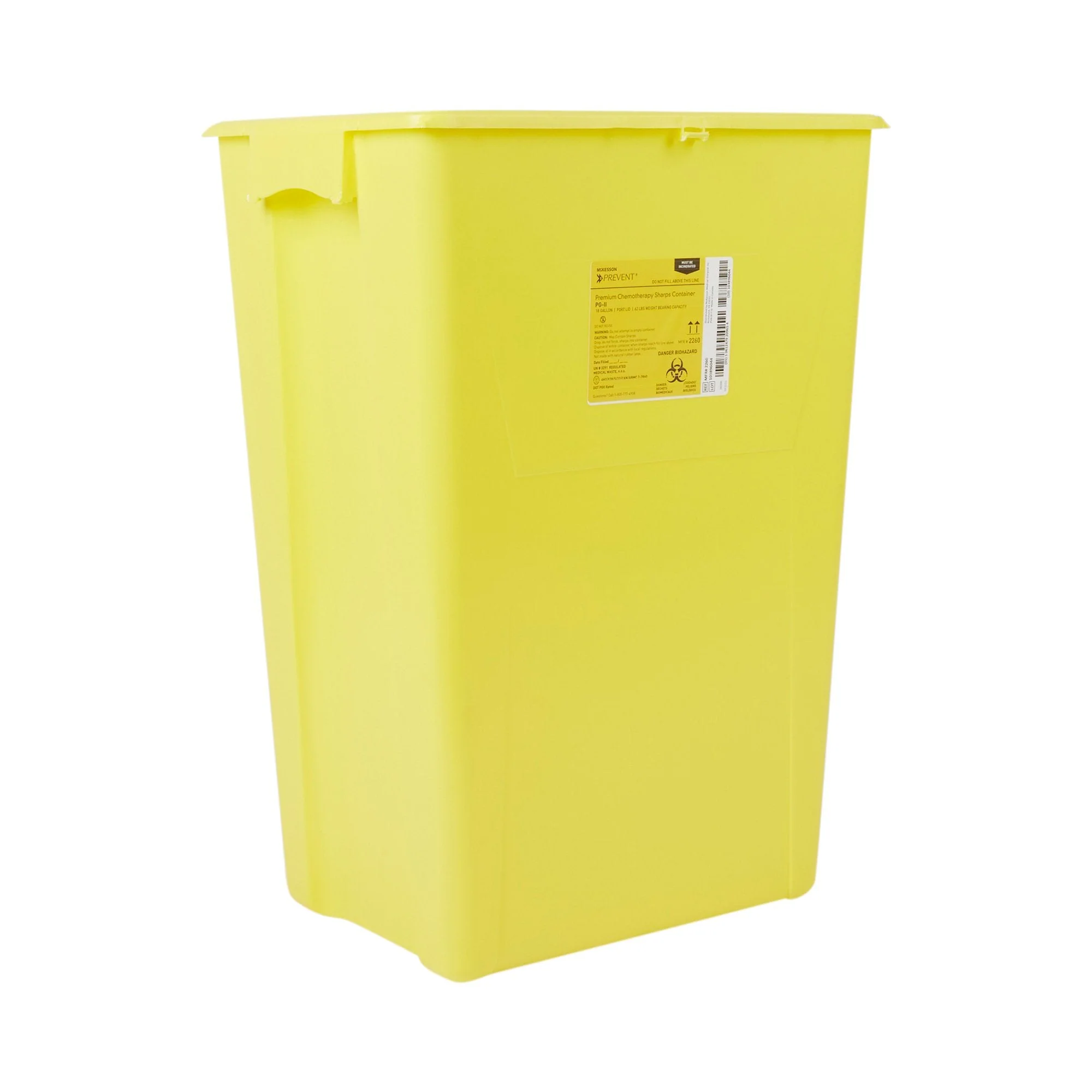 McKesson Brand McKesson Prevent Chemotherapy Sharps Container, 18-Gal., 24.6 x 17.3 x 13 Inch (7/CS) - Image 2