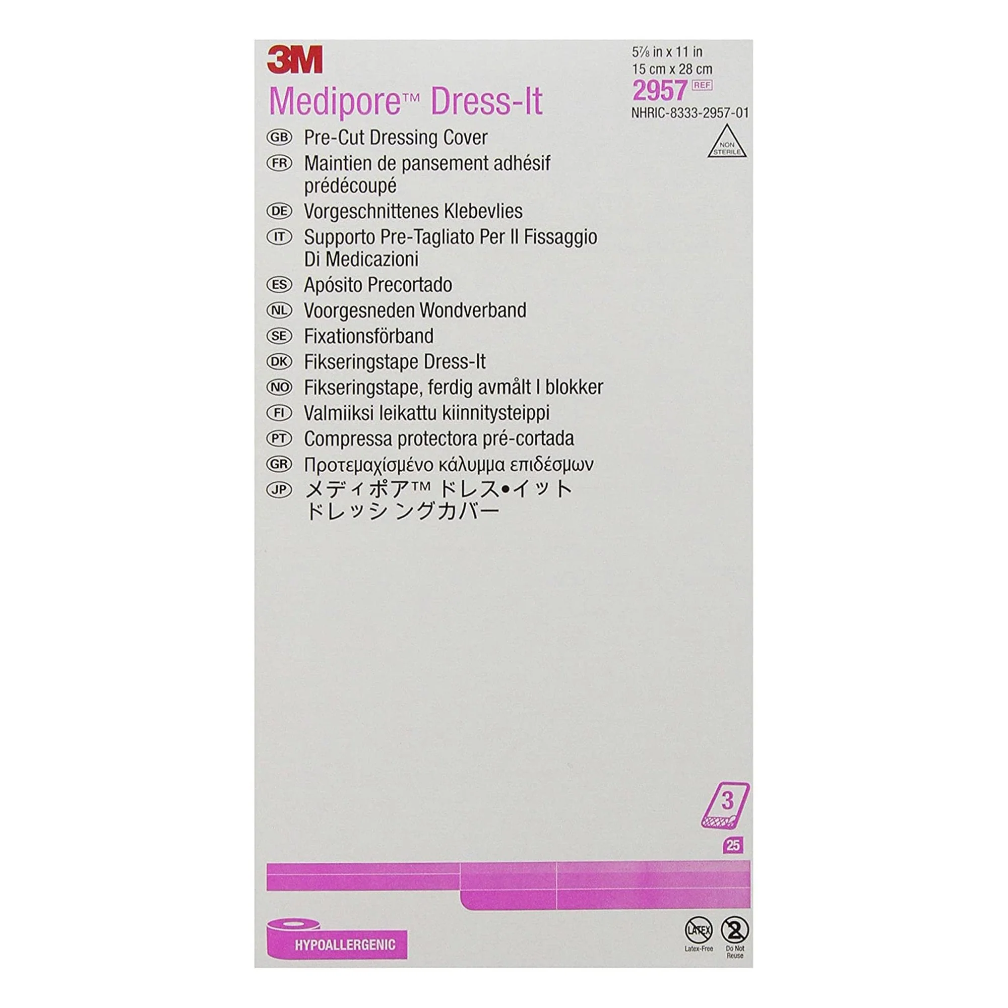 Solventum Corporation 3M Medipore Dress-It Dressing Retention Tape with Liner, 5-7/8 x 11 Inch (100/CS) - Image 3