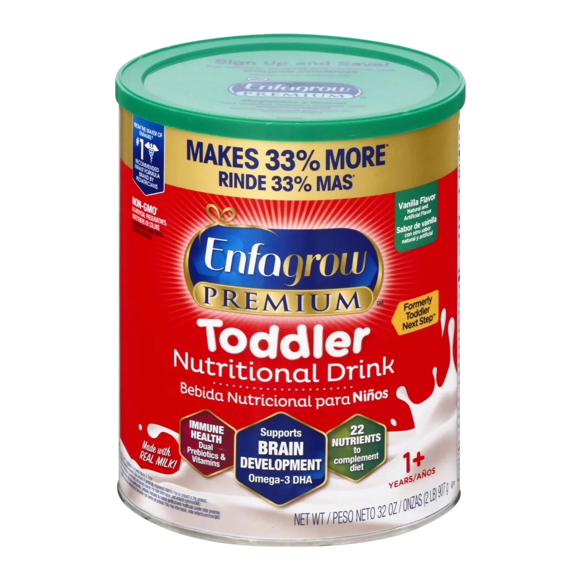 Mead Johnson Toddler Formula Enfagrow Premium Vanilla Flavor 32 oz. Can Powder (4/CS)
