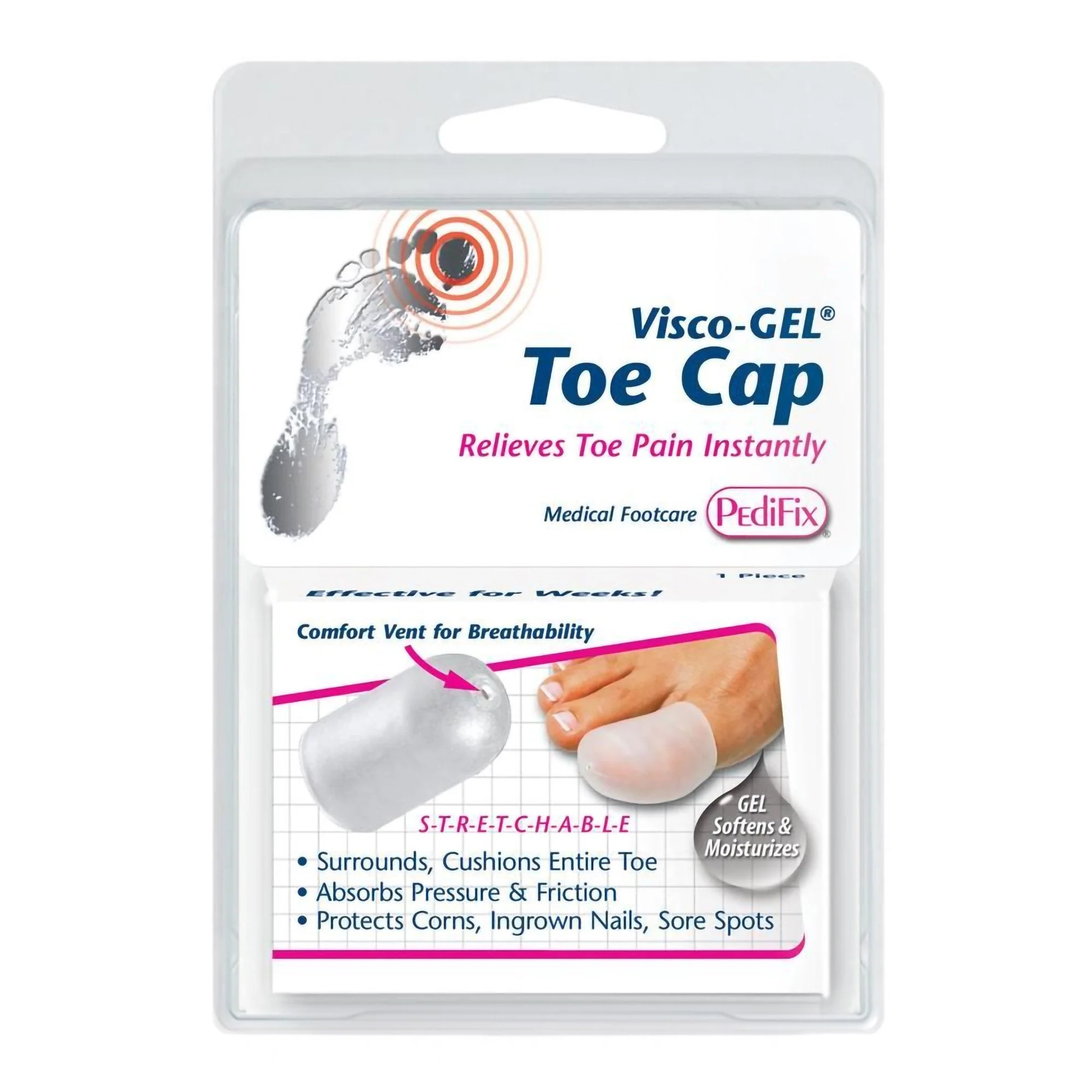 Pedifix Toe Cap Visco-GEL Small / Medium Pull-On Toe