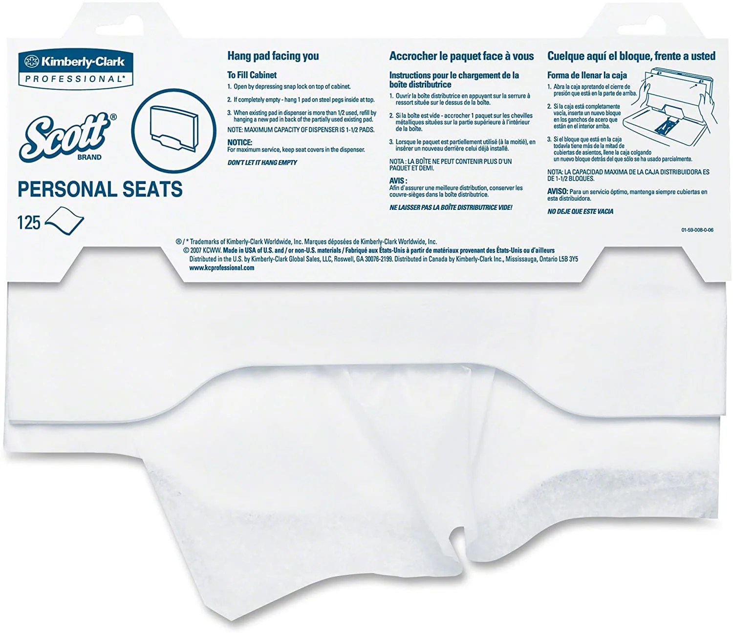 Kimberly Clark Scott Toilet Seat Cover, 15 x 18 Inch (24/CS)