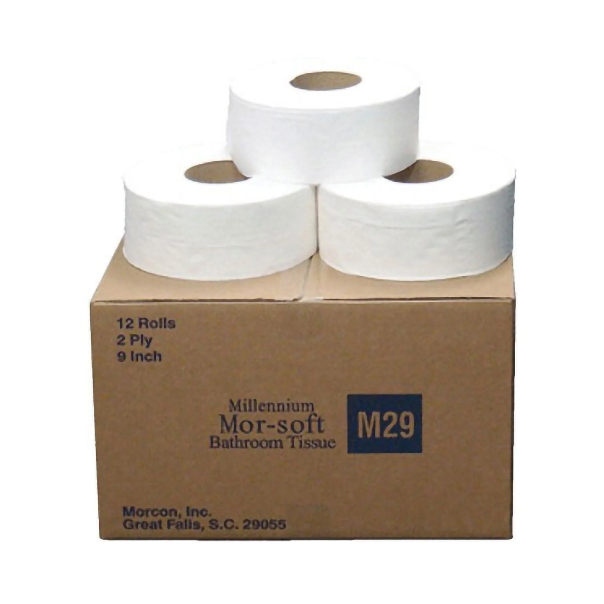 RJ Schinner Co Mor-Soft 2 Ply Jumbo Bath Tissue, 9 Inch x 700 Foot (12/CS)