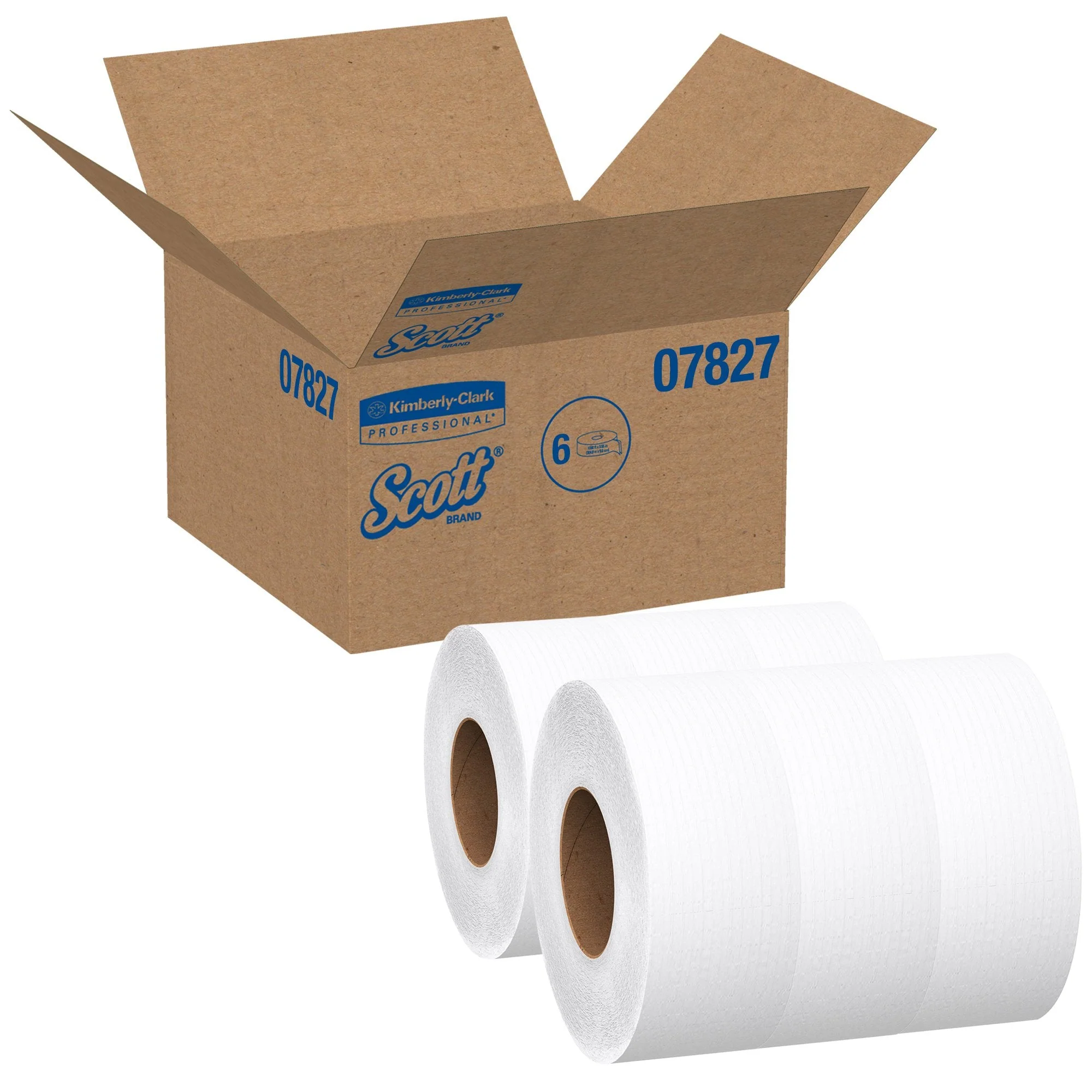 Kimberly Clark Toilet Tissue Scott Essential JRT Extra Long White 2-Ply Jumbo Size Cored Roll Continuous Sheet 3-11/20 Inch X 2000 Foot (6/CS)