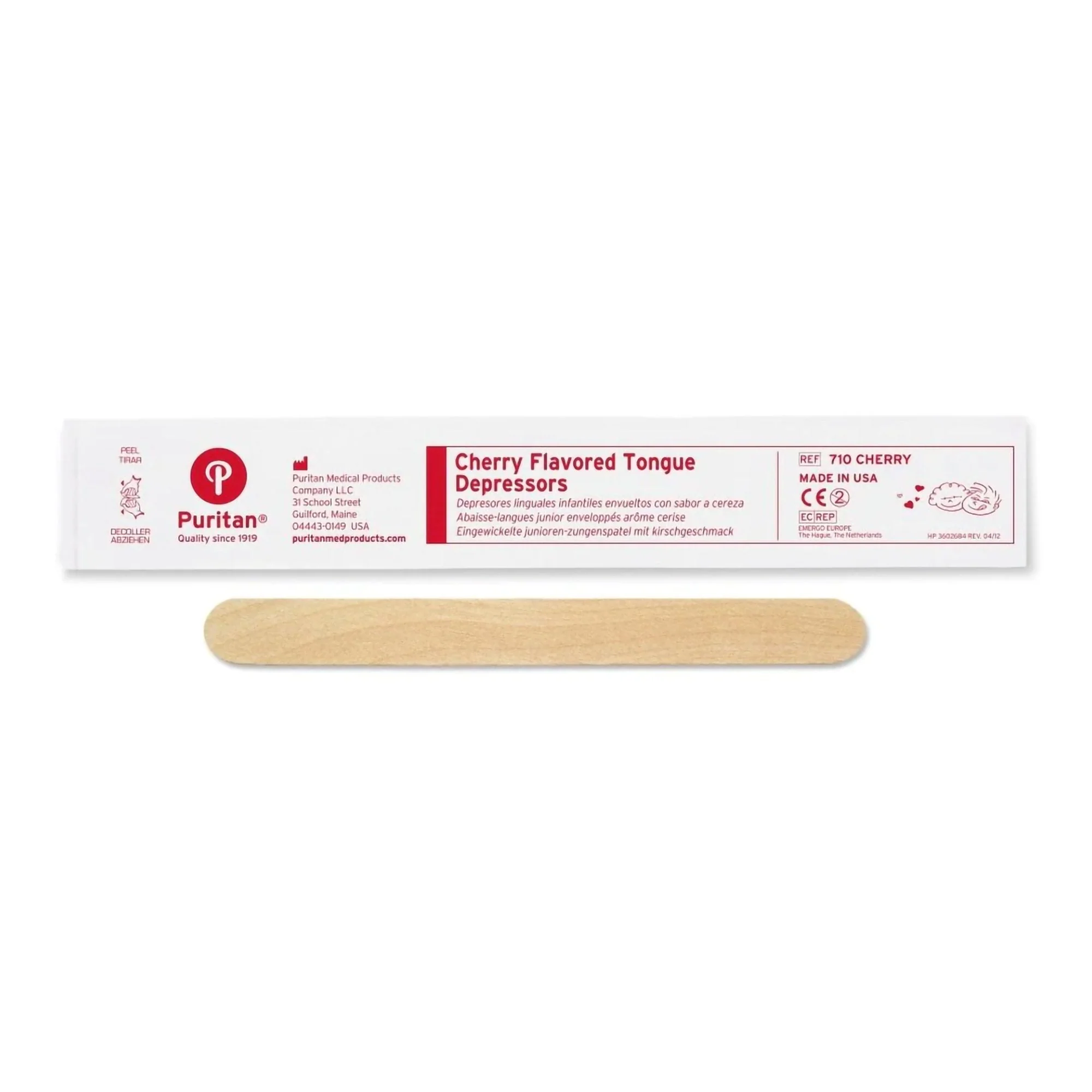 Puritan Medical Products Puritan Cherry Flavor Tongue Depressor (1000/CS) - Image 2