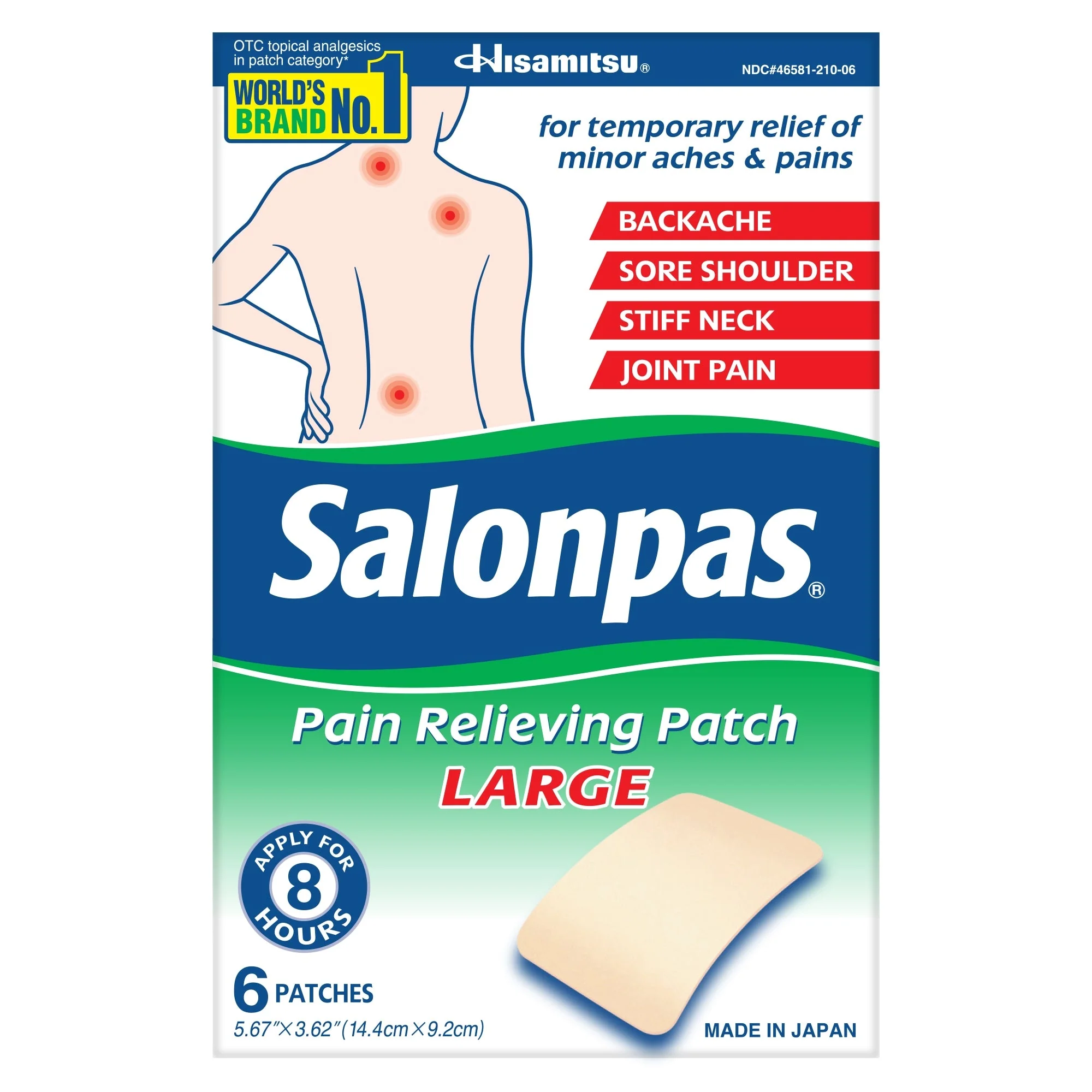 Emerson Healthcare Salonpas Pain Relieving Patches Large (72/CS) - Image 2
