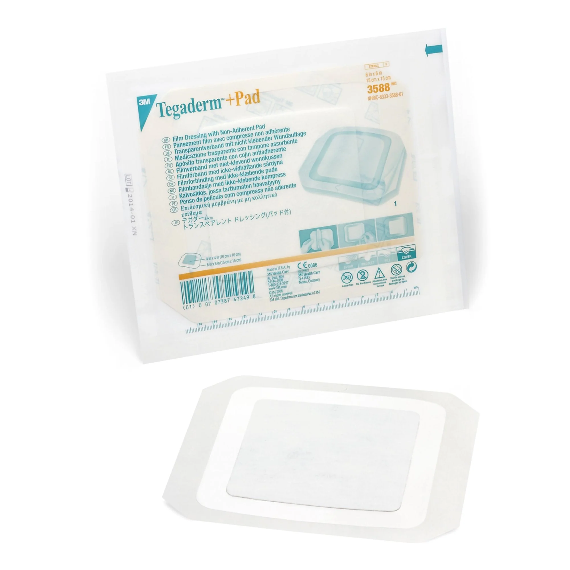Solventum Corporation 3M Tegaderm +Pad Film Dressing with nonadherent Pad, 6 x 6 Inch (100/CS)