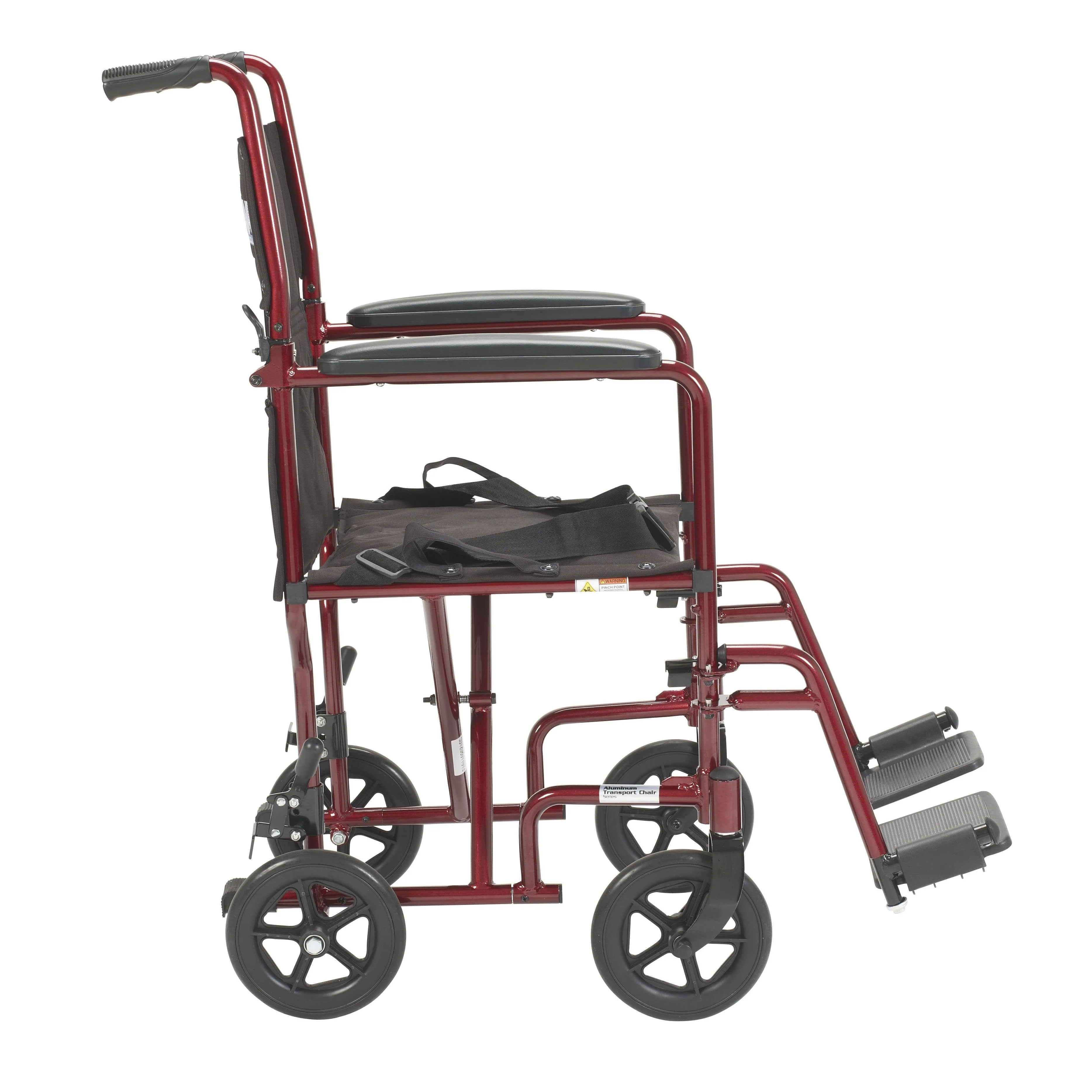 Drive DeVilbiss Healthcare drive Transport Chair, Red, 17-Inch Seat Width - Image 2