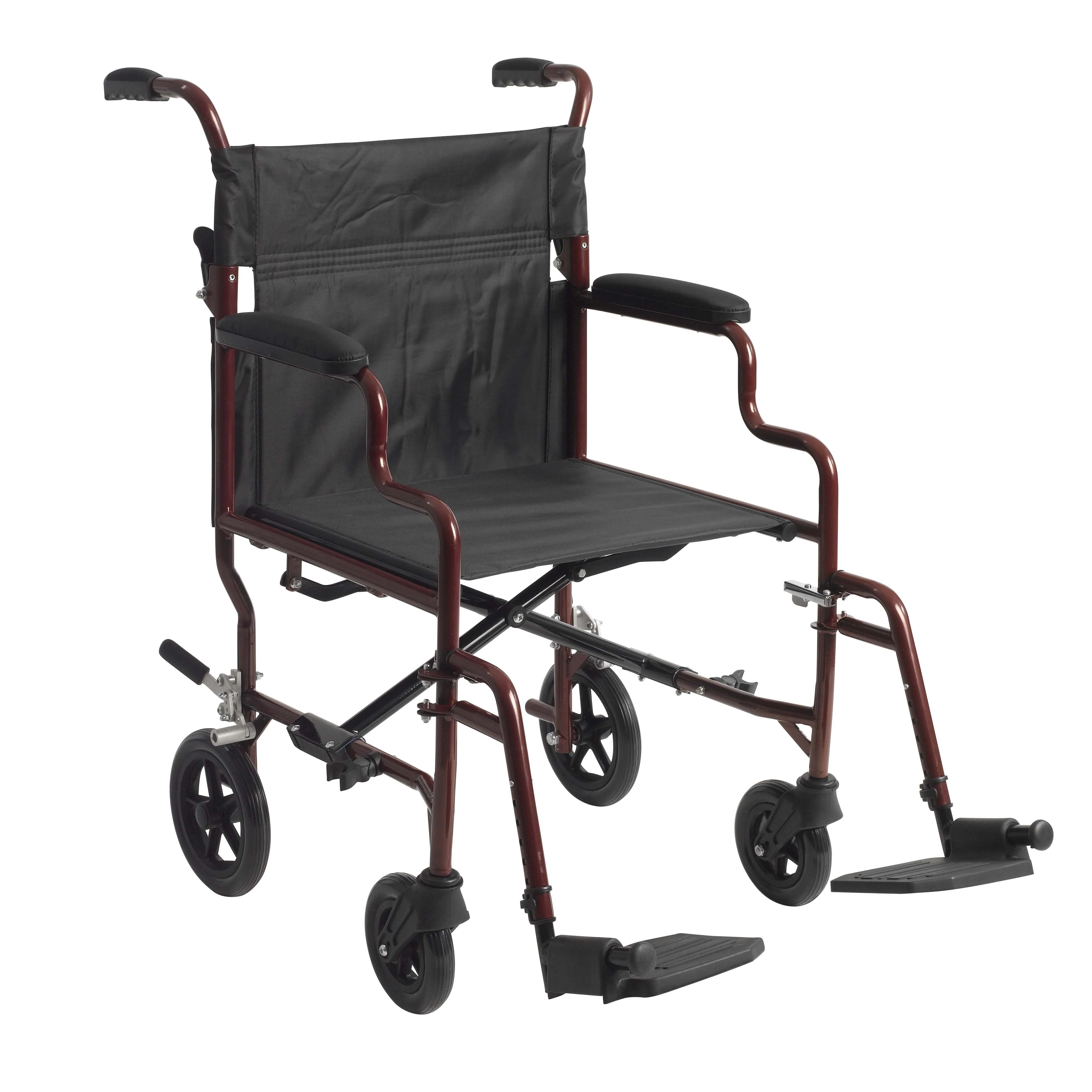 Drive DeVilbiss Healthcare drive Bariatric Heavy-Duty Transport Chair, Black with Red Finish