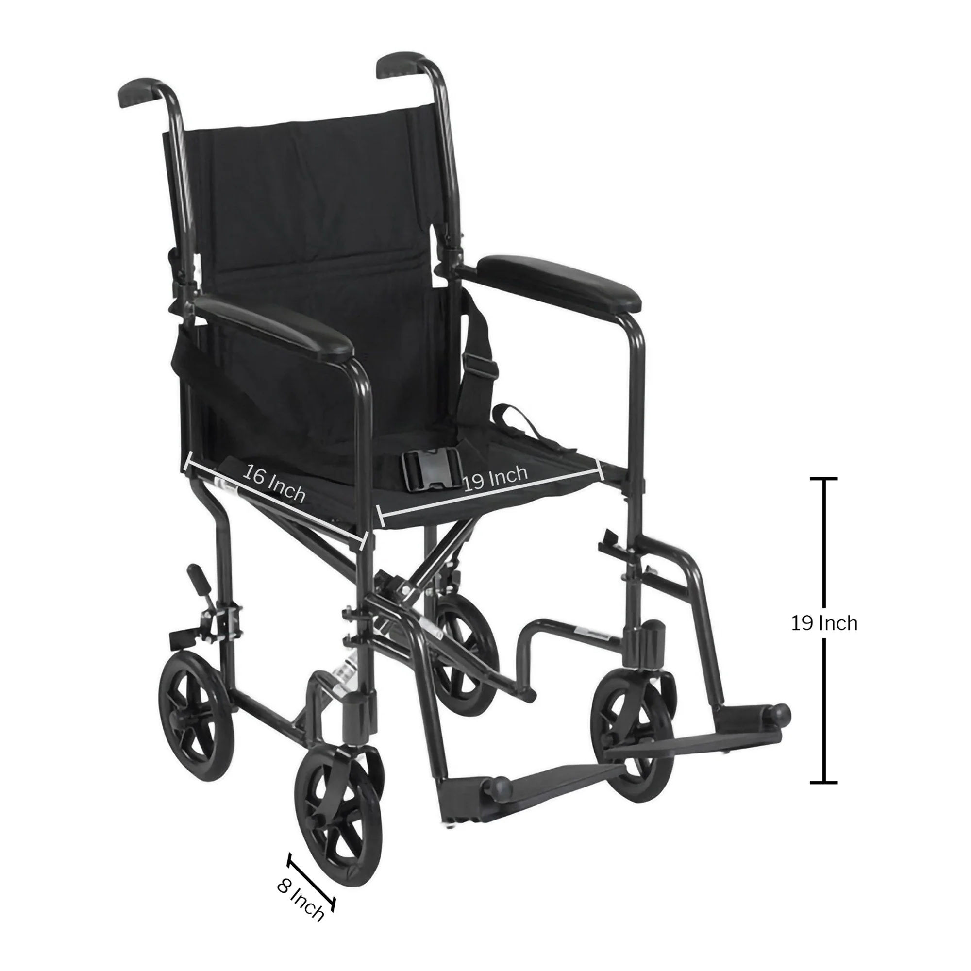 McKesson Brand McKesson Transport Chair, Black - Image 2