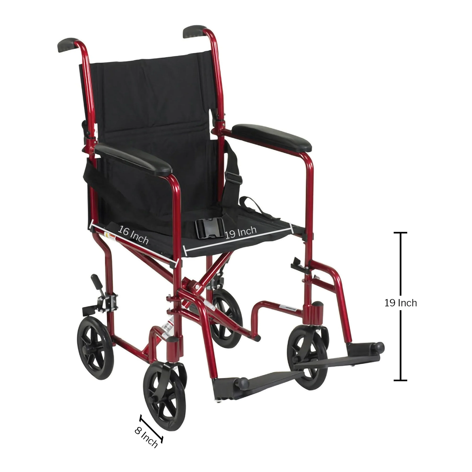 McKesson Brand McKesson Transport Chair, 19-Inch Seat Width - Image 2