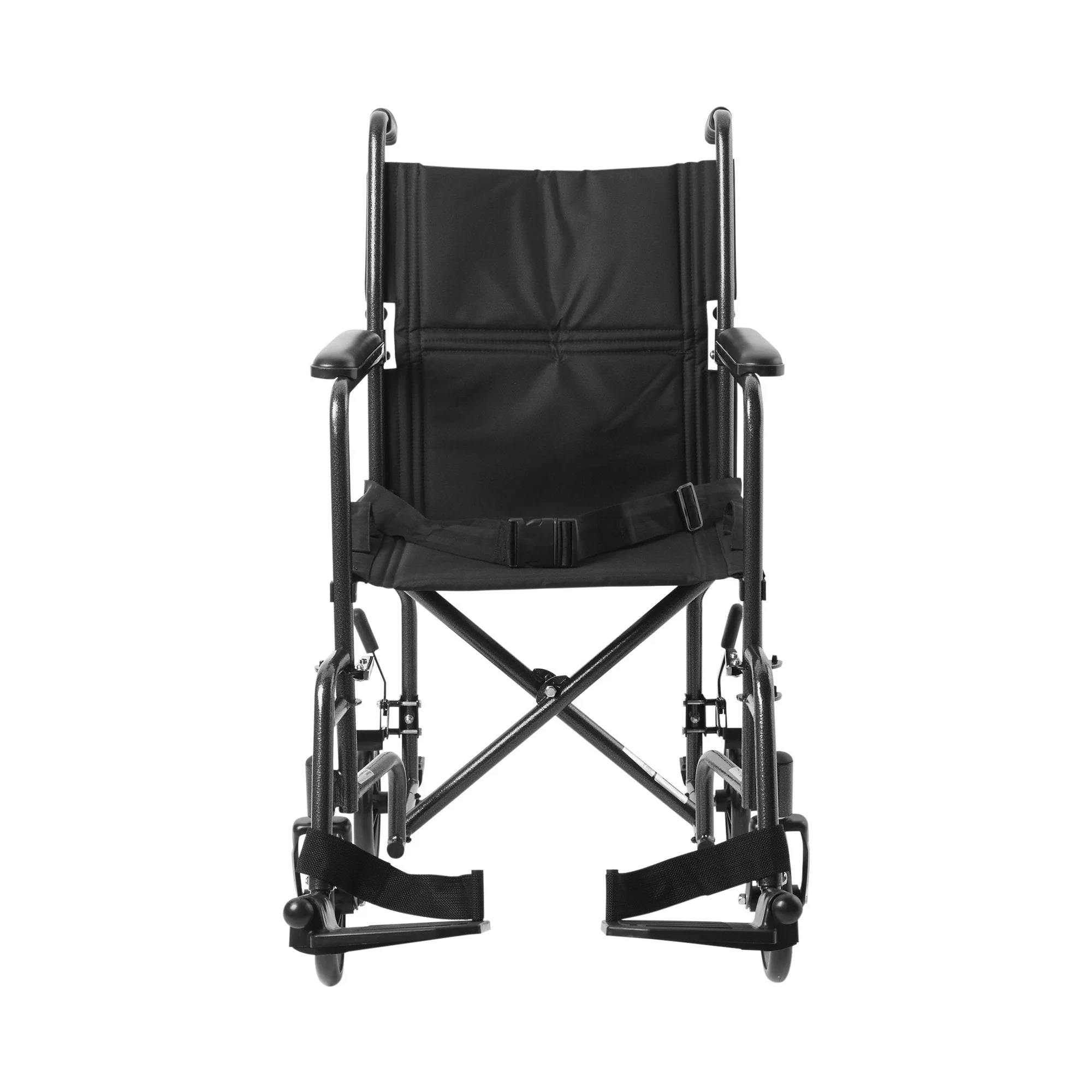 McKesson Brand McKesson Lightweight Transport Chair, Black with Silver Vein Finish - Image 2