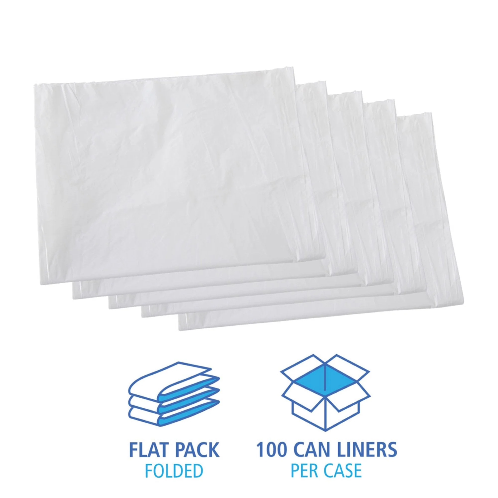 Essendant Co/United Stationers Trash Bag Boardwalk 60 gal. 0.70 mil 38 X 58 Inch White Industrial Strength Star Seal Bottom Flat Pack (100/CS) - Image 4