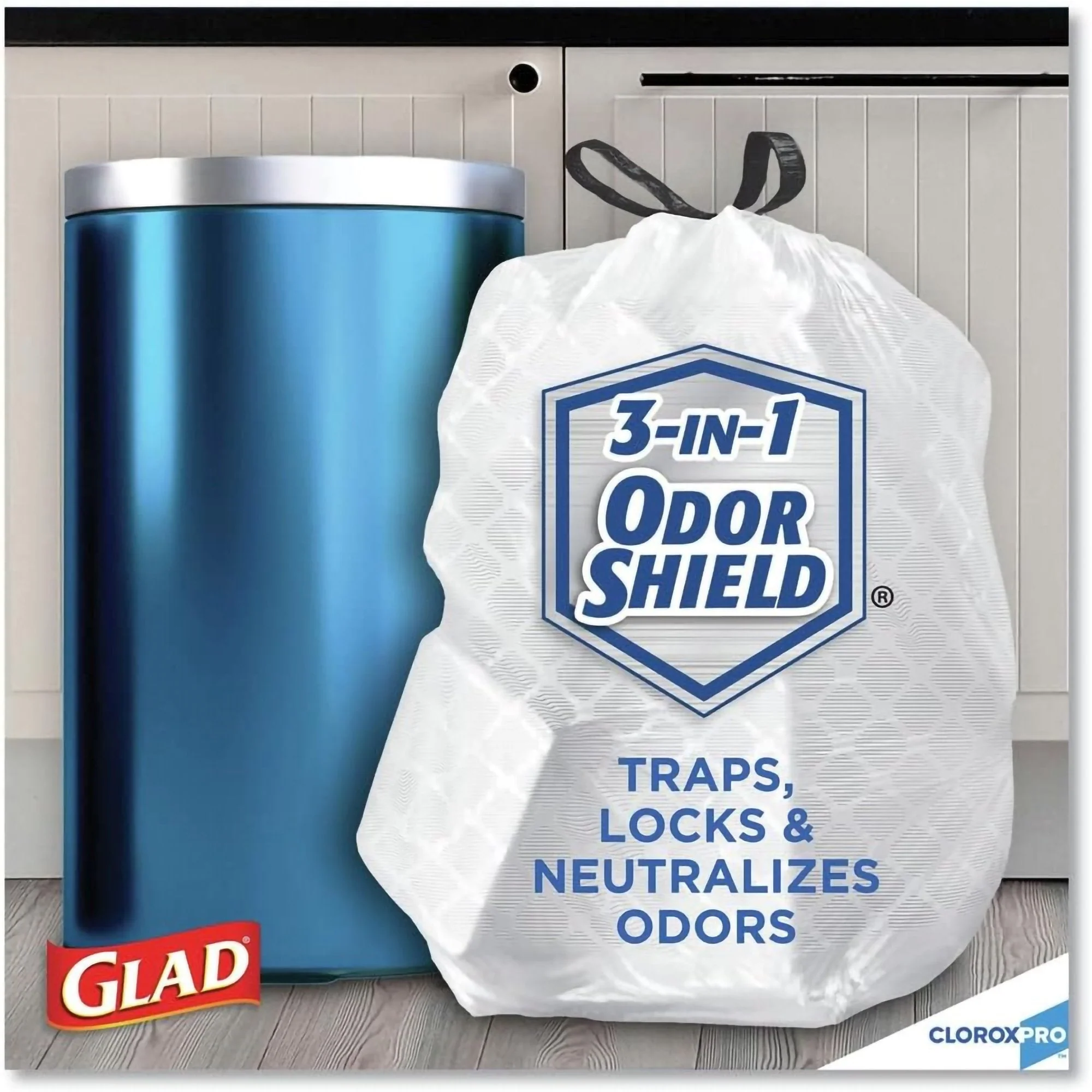 The Clorox Company Trash Bag Glad 13 gal. 0.72 mil 12 X 24 Inch White Tall Kitchen Dispenser Box (4/CS) - Image 4