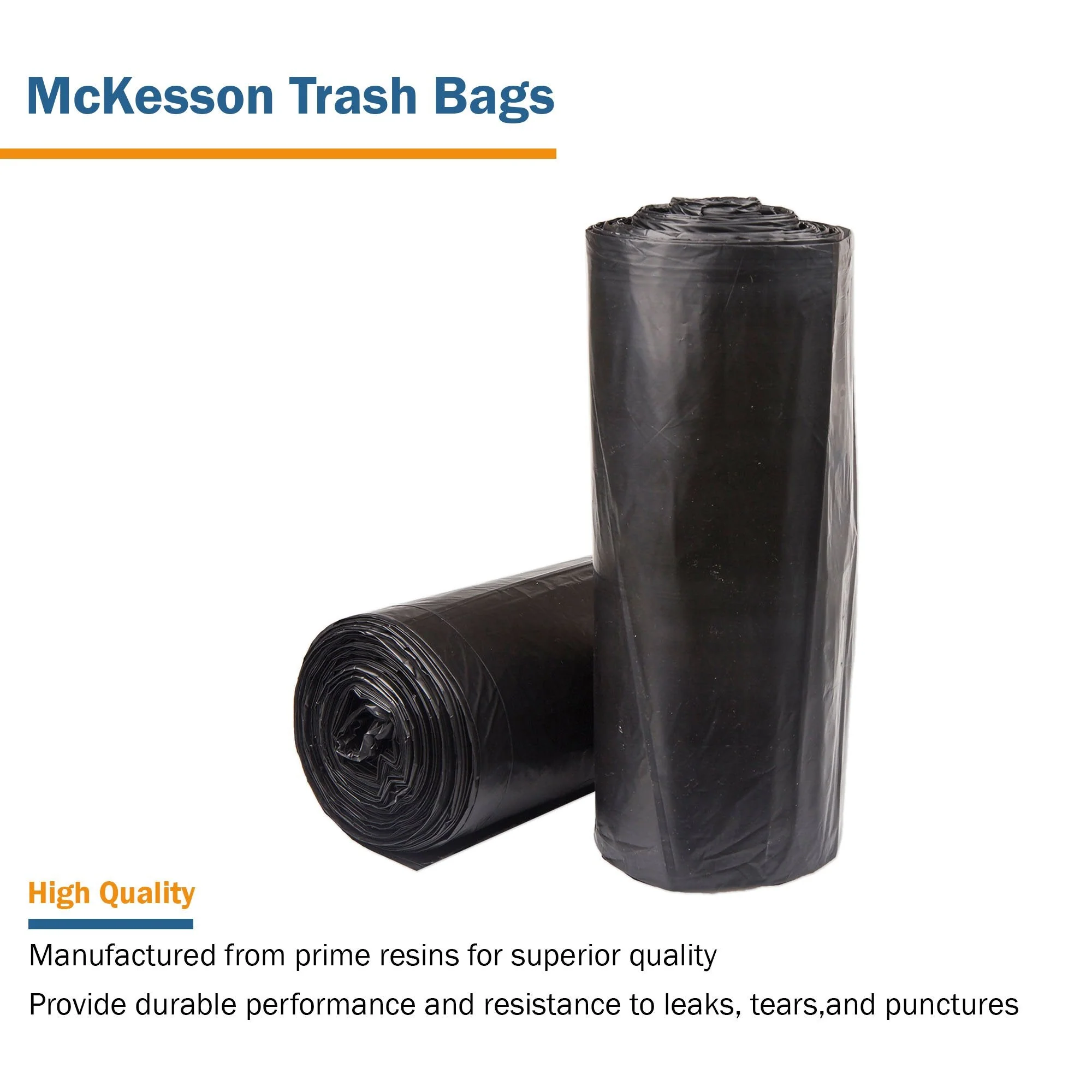 McKesson Brand McKesson Super Heavy Duty Trash Bag, Black, 56-gallon Capacity (100/CS) - Image 3