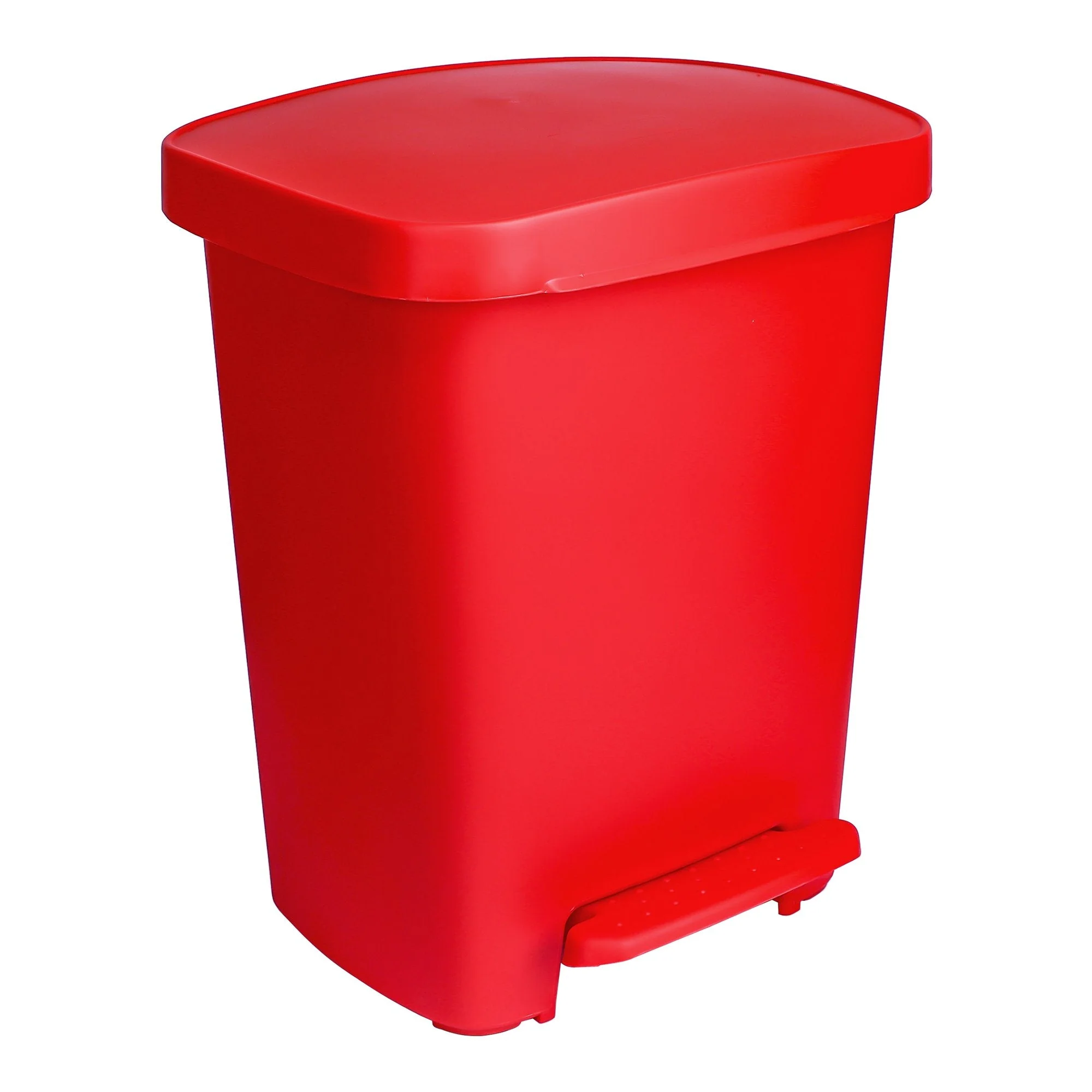 McKesson Brand McKesson Waste Can with Step-On Pedal, Plastic, Red, 15.16 x 14.37 x 18.9 Inch - Image 2