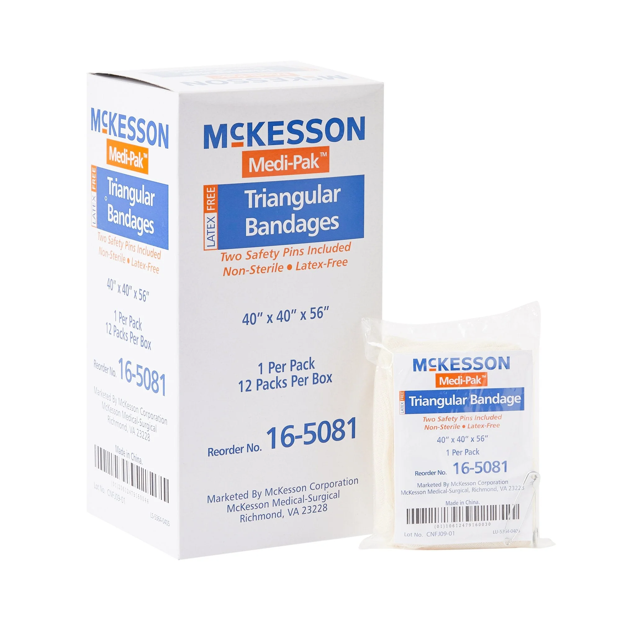 McKesson Brand McKesson Triangular Bandage, 40 x 40 x 56 Inch (72/CS)