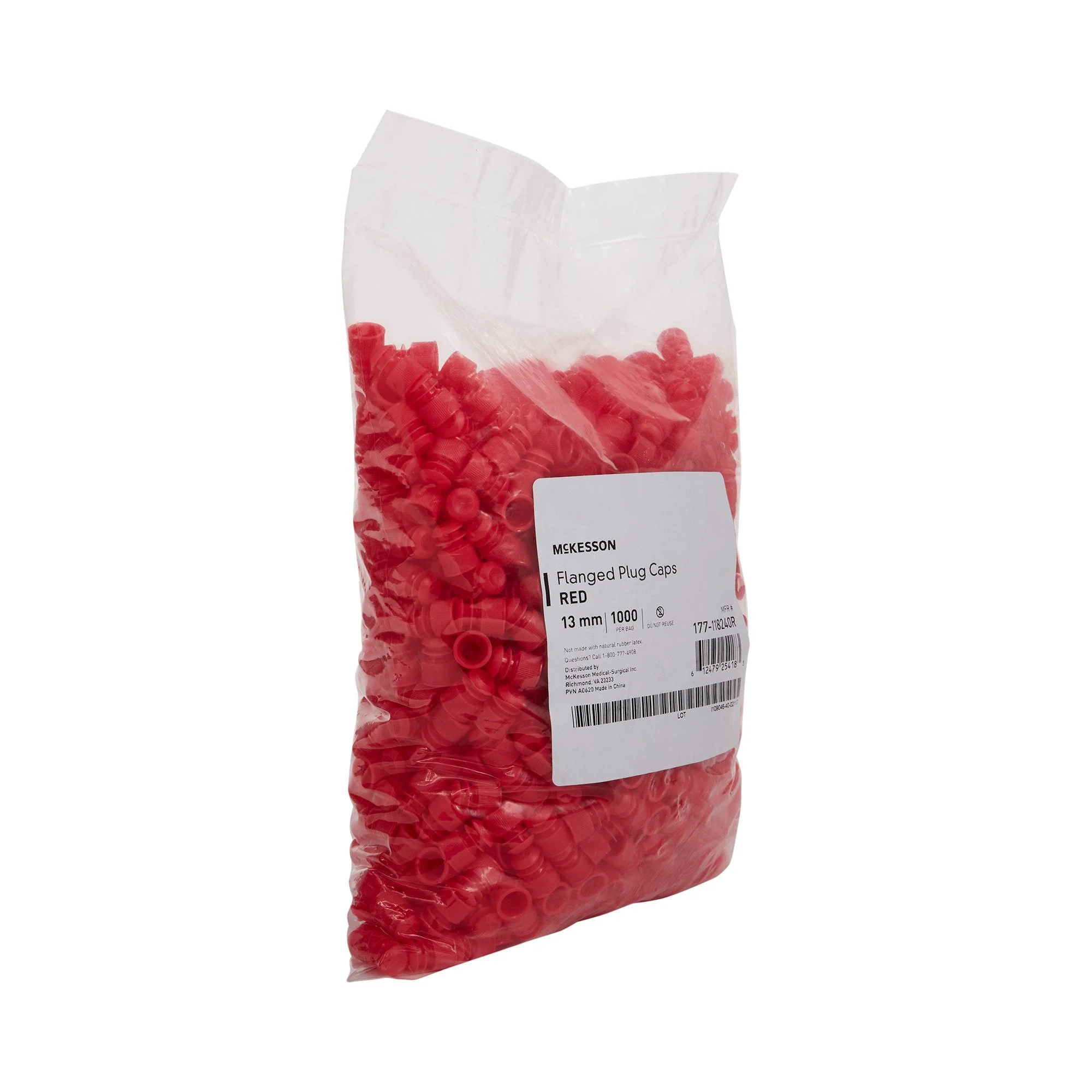 McKesson Brand McKesson Flanged Plug Cap, Red, Polyethylene, for Use with 13 mm Tubes (20000/CS) - Image 3