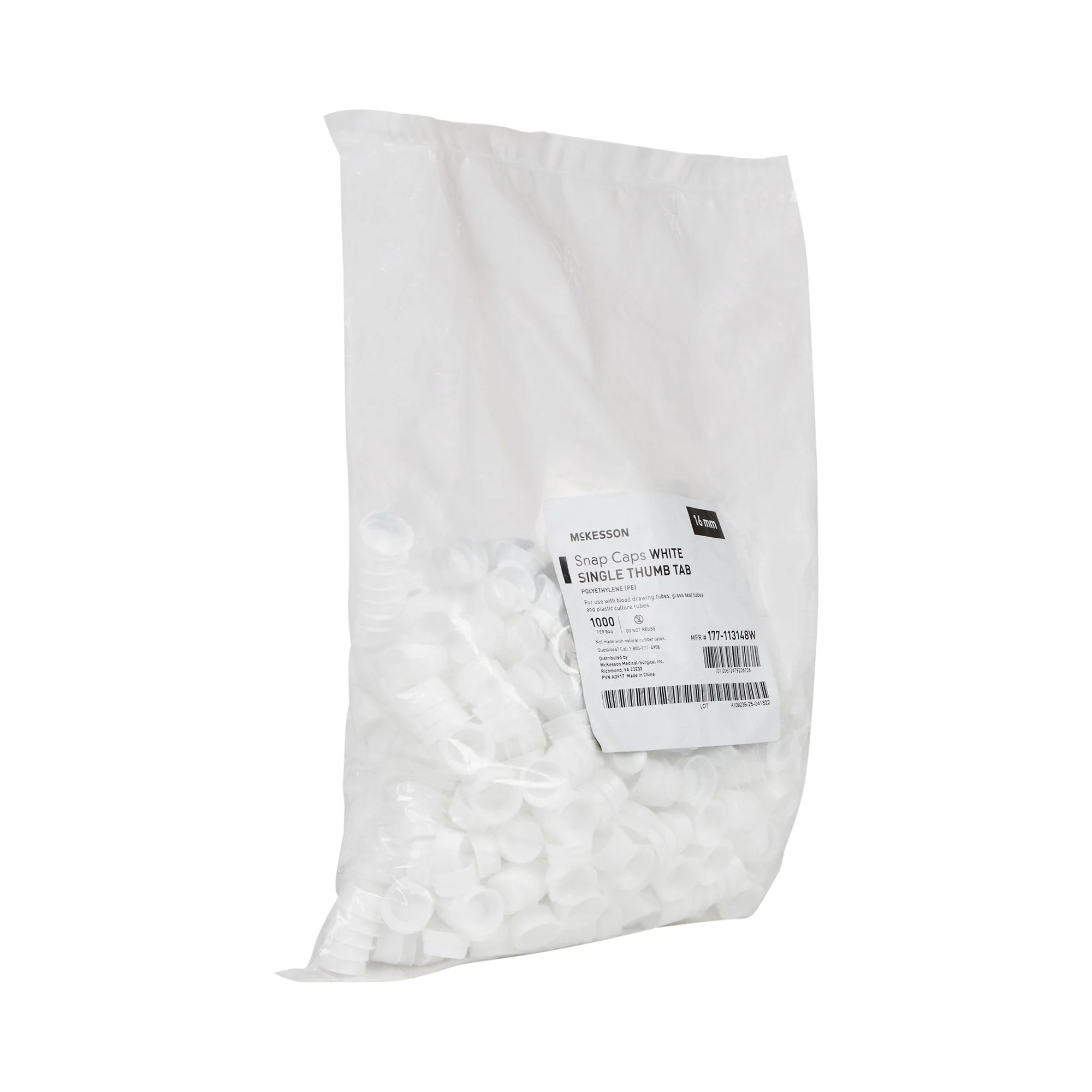 McKesson Brand McKesson White Tube Closure, 16 mm (1000/BG) - Image 3