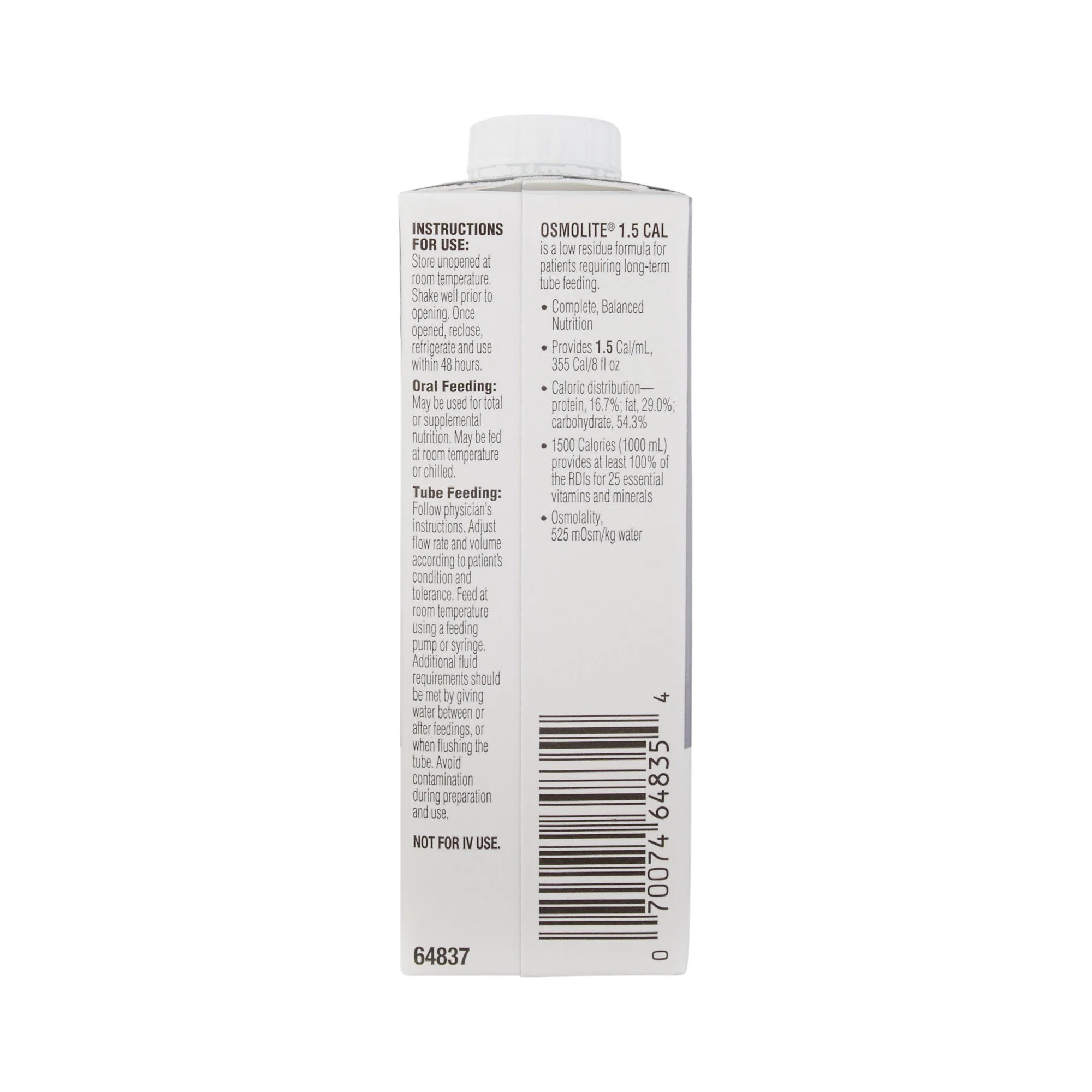 Abbott Nutrition Osmolite 1.5 Cal Nutrition, Tube-Feeding, 8-ounce carton (24/CS) - Image 2