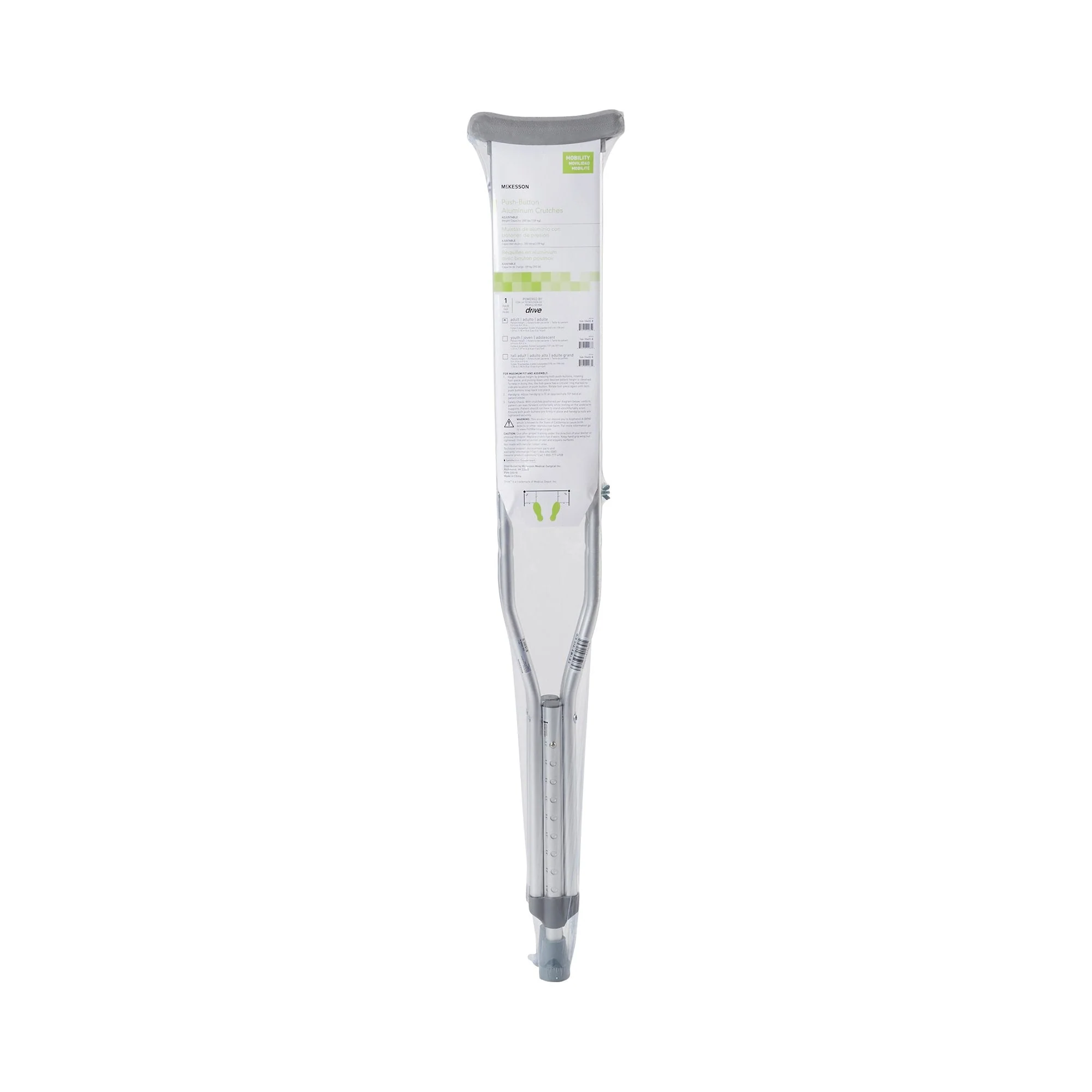 McKesson Brand McKesson Adult Underarm Crutches, 5'2" – 5'10" (16/CS) - Image 2