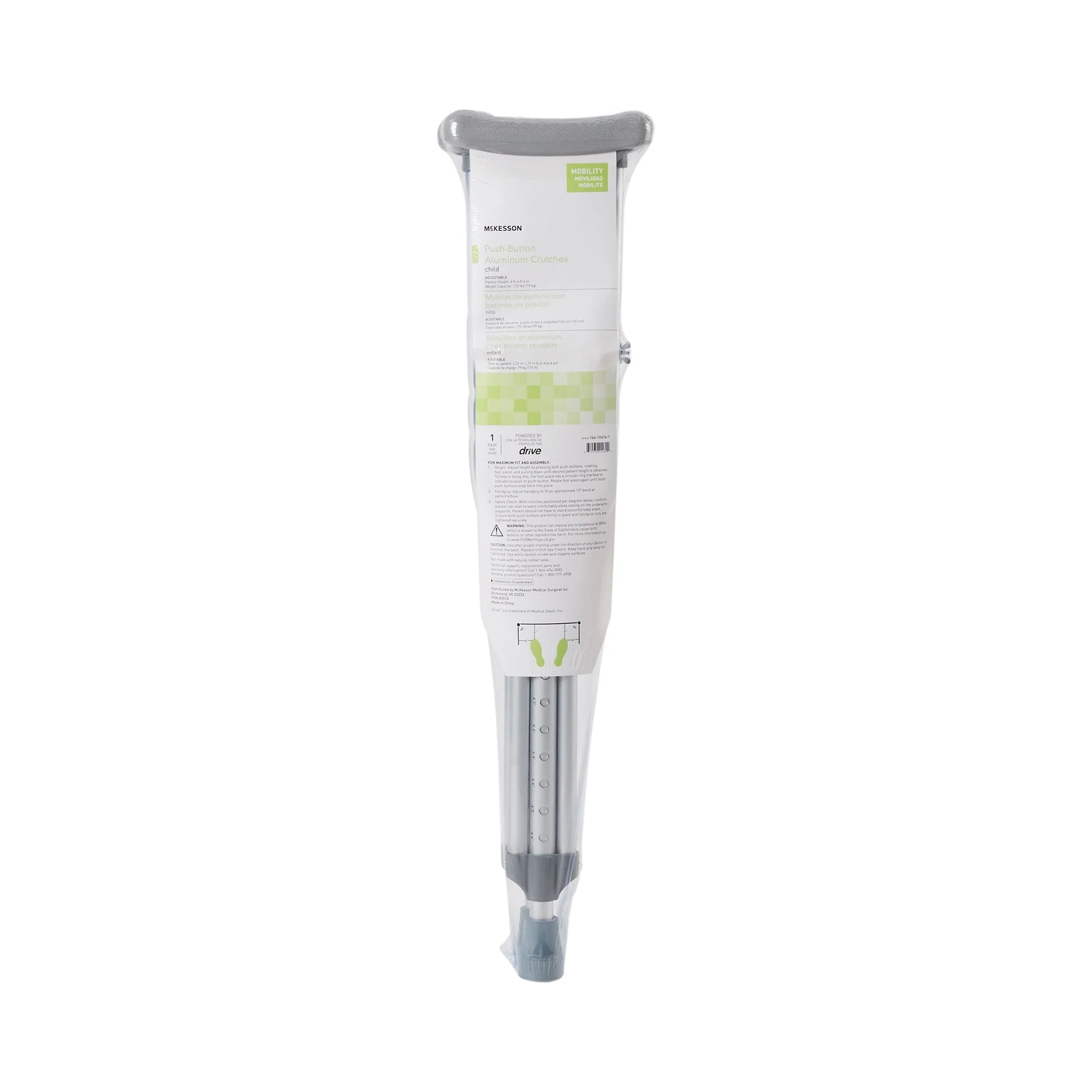 McKesson Brand McKesson Underarm Crutches for Children 4' – 4'6" - Image 2