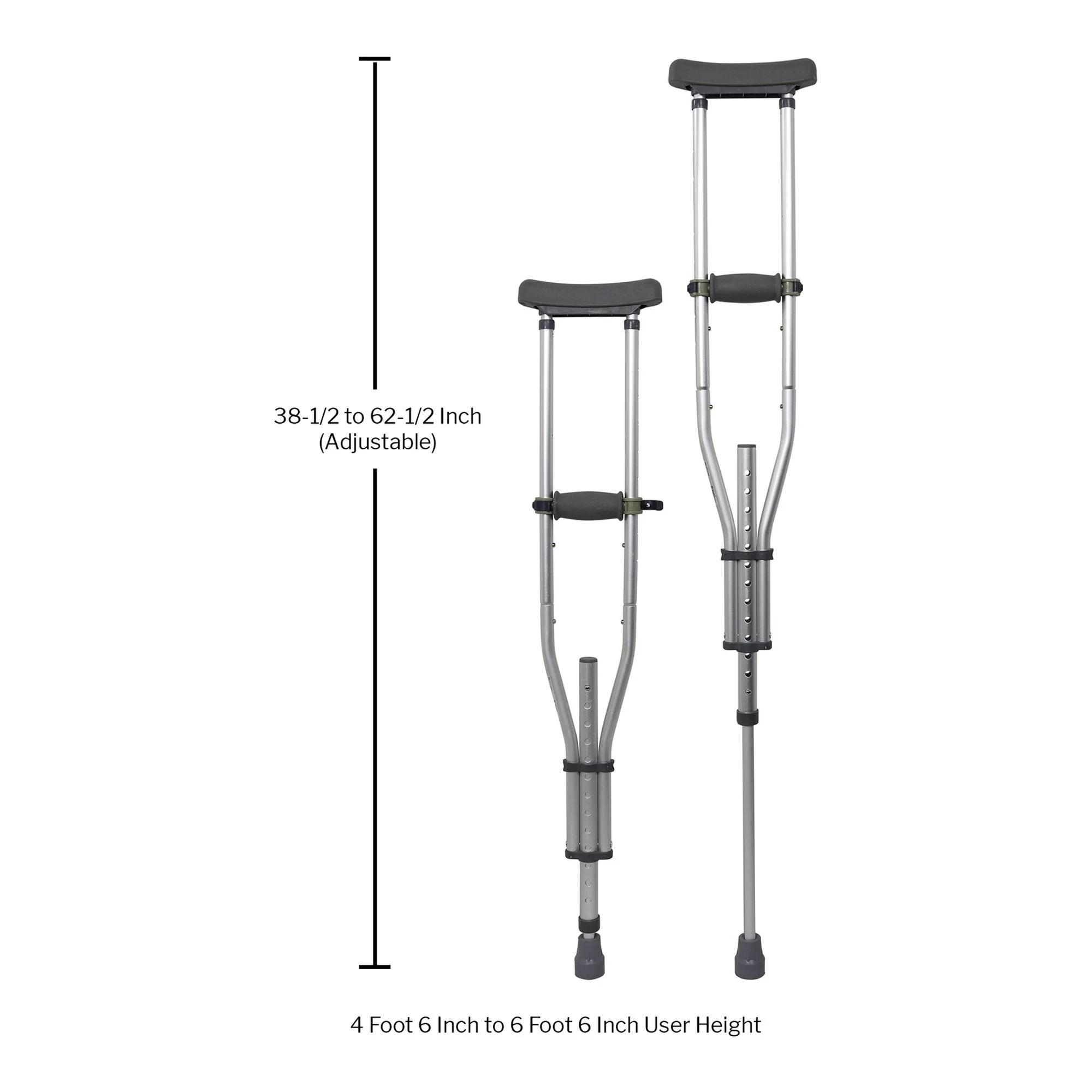 McKesson Brand McKesson Underarm Crutches, 4'6" – 6'6" (8/CS) - Image 3