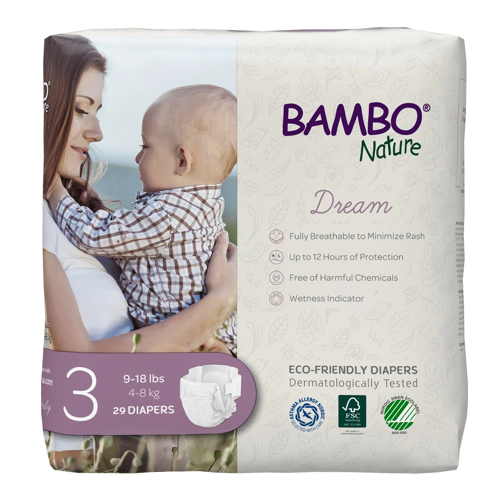 Abena North America Bambo Nature Diaper, Size 3 (174/CS)
