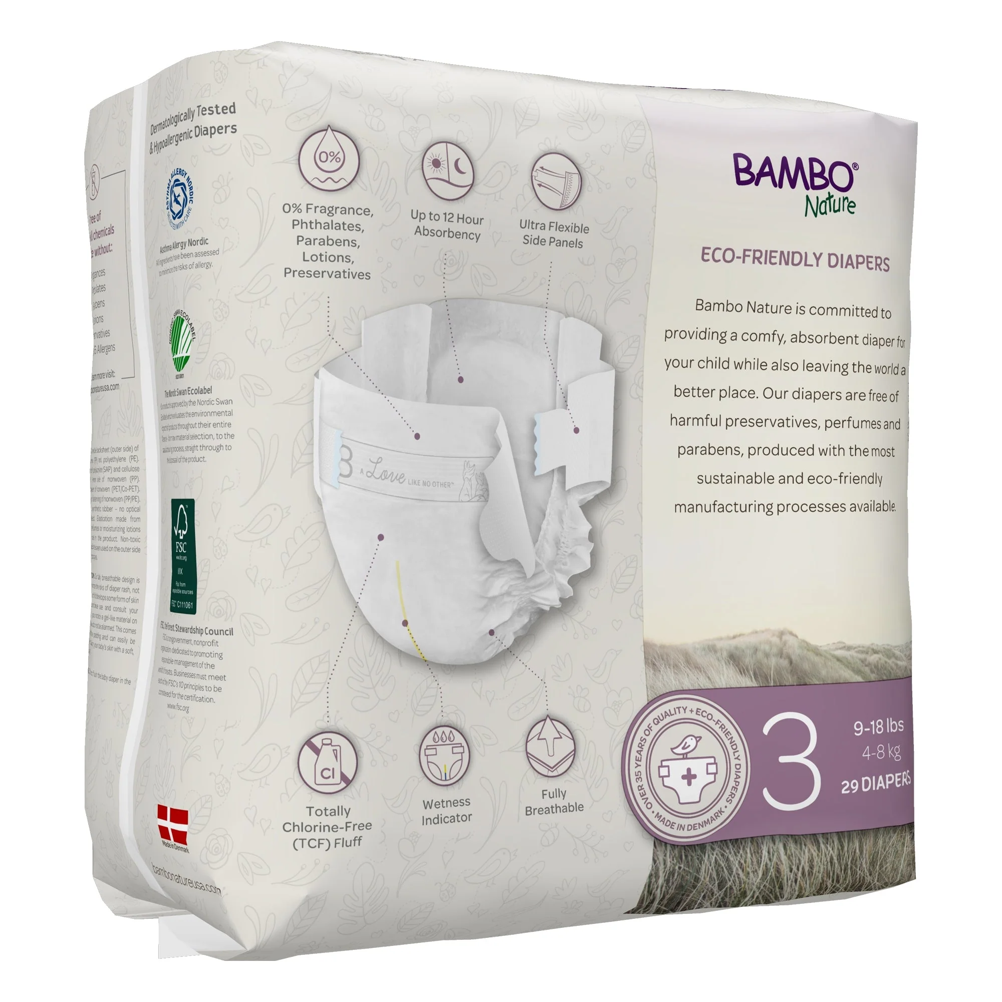 Abena North America Bambo Nature Diaper, Size 3 (174/CS) - Image 2