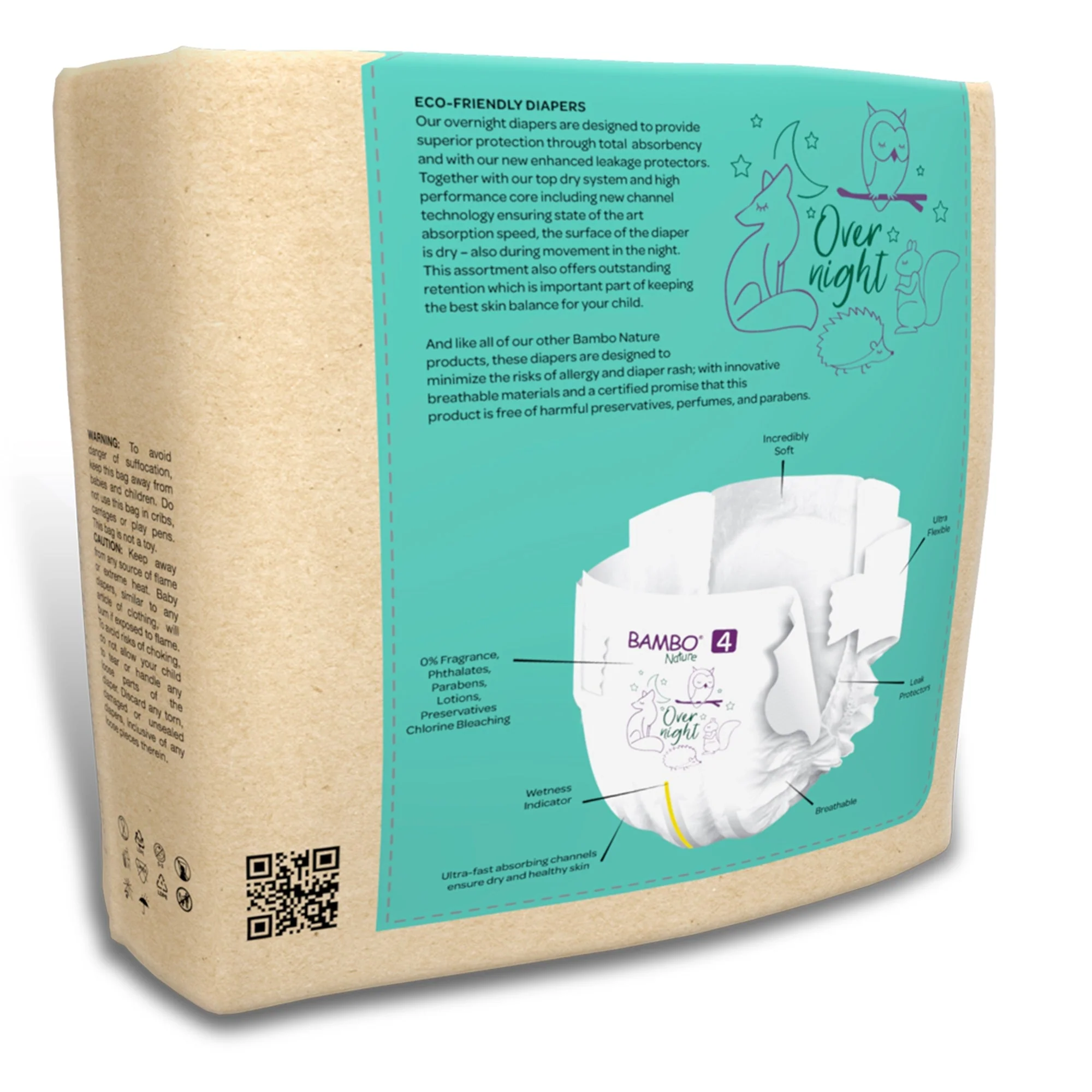 Abena North America Bambo Nature Overnight Diapers, Size 4 (96/CS) - Image 4