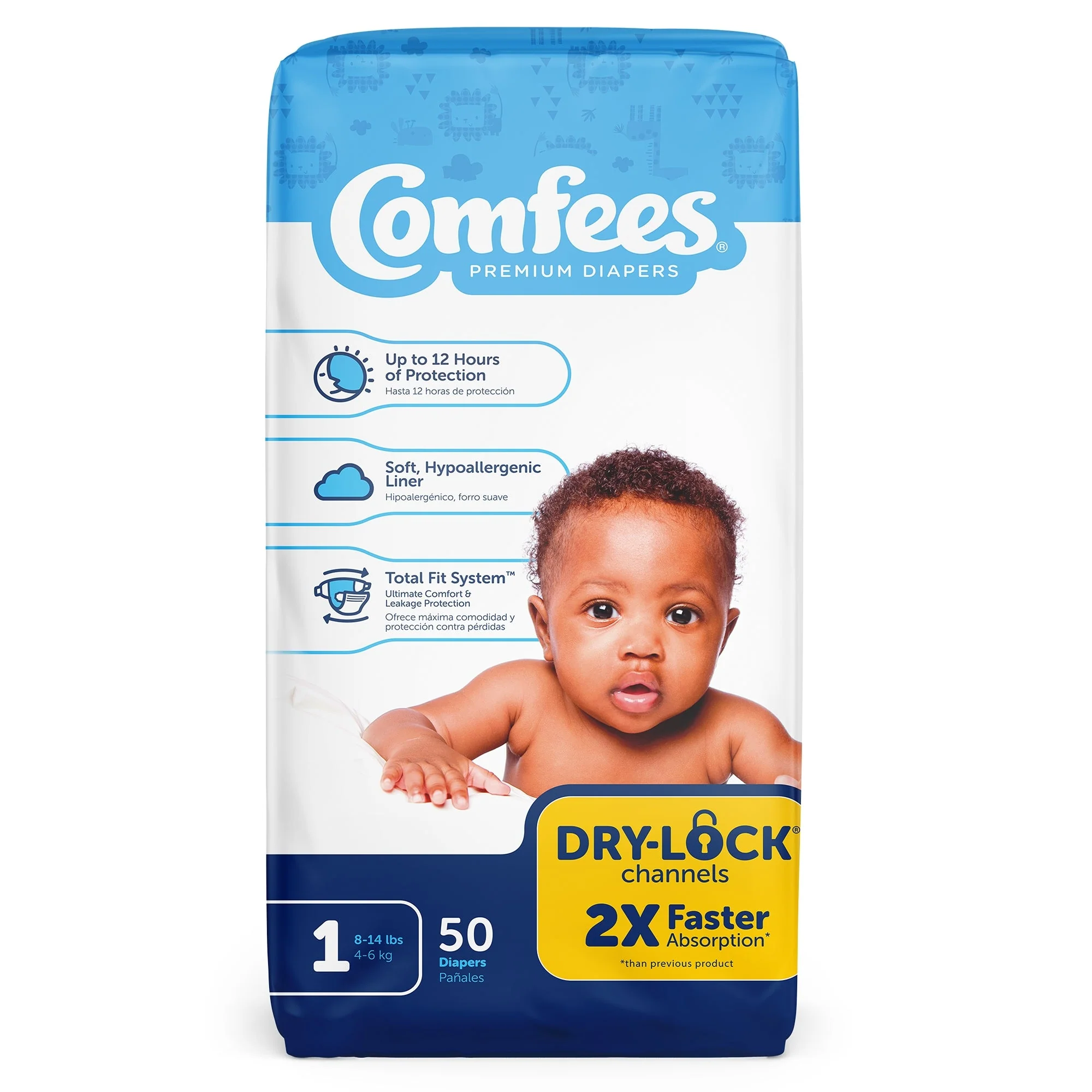Attends Healthcare Products Attends Comfees Premium Diapers, Unisex, Tab Closure, Size 1 (200/CS) - Image 2